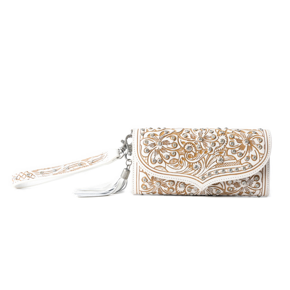 Sparkling Desert Moon Luxe Wallet In Chocolate White