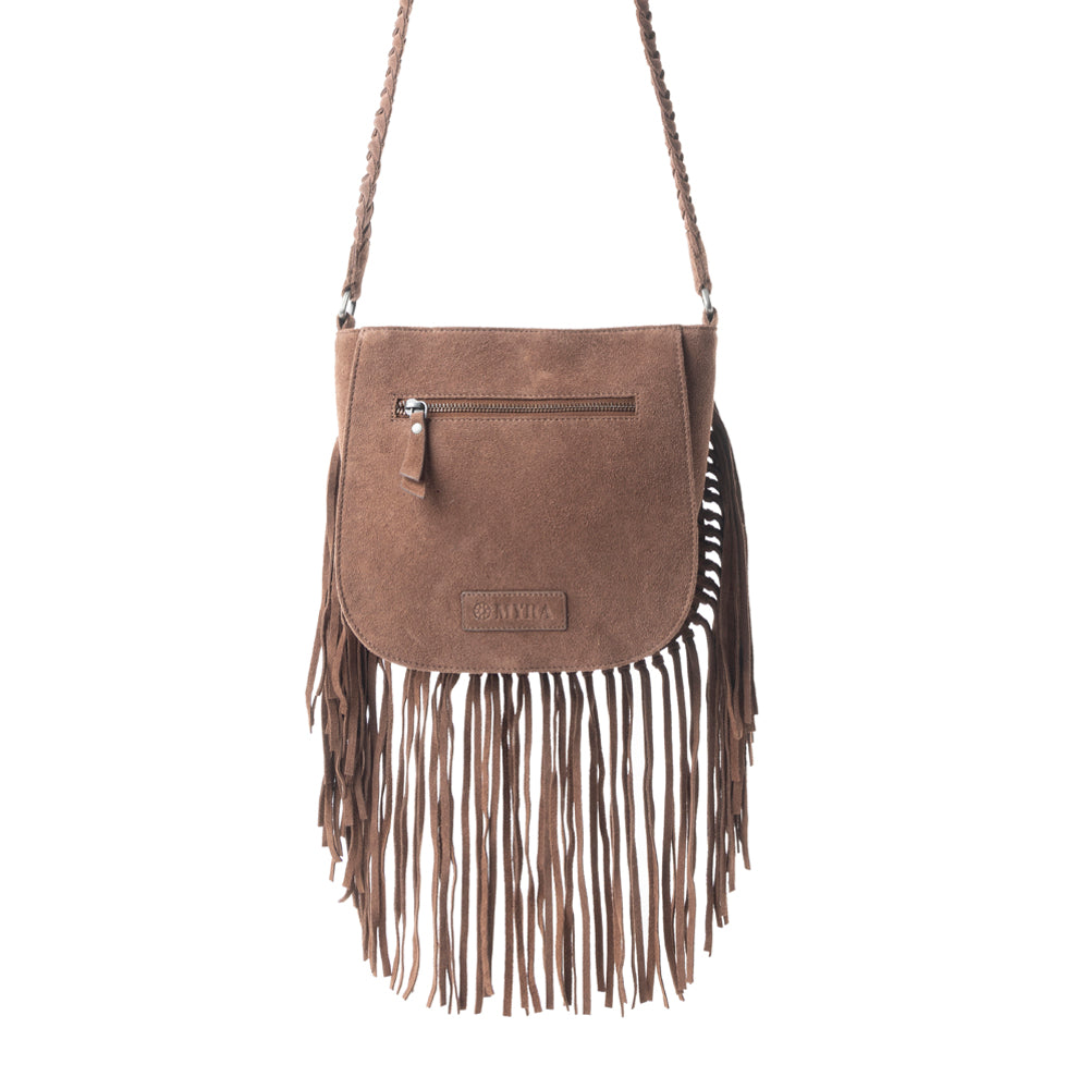 Mustang's Luck Leather And Hairon Bag In Brown & White