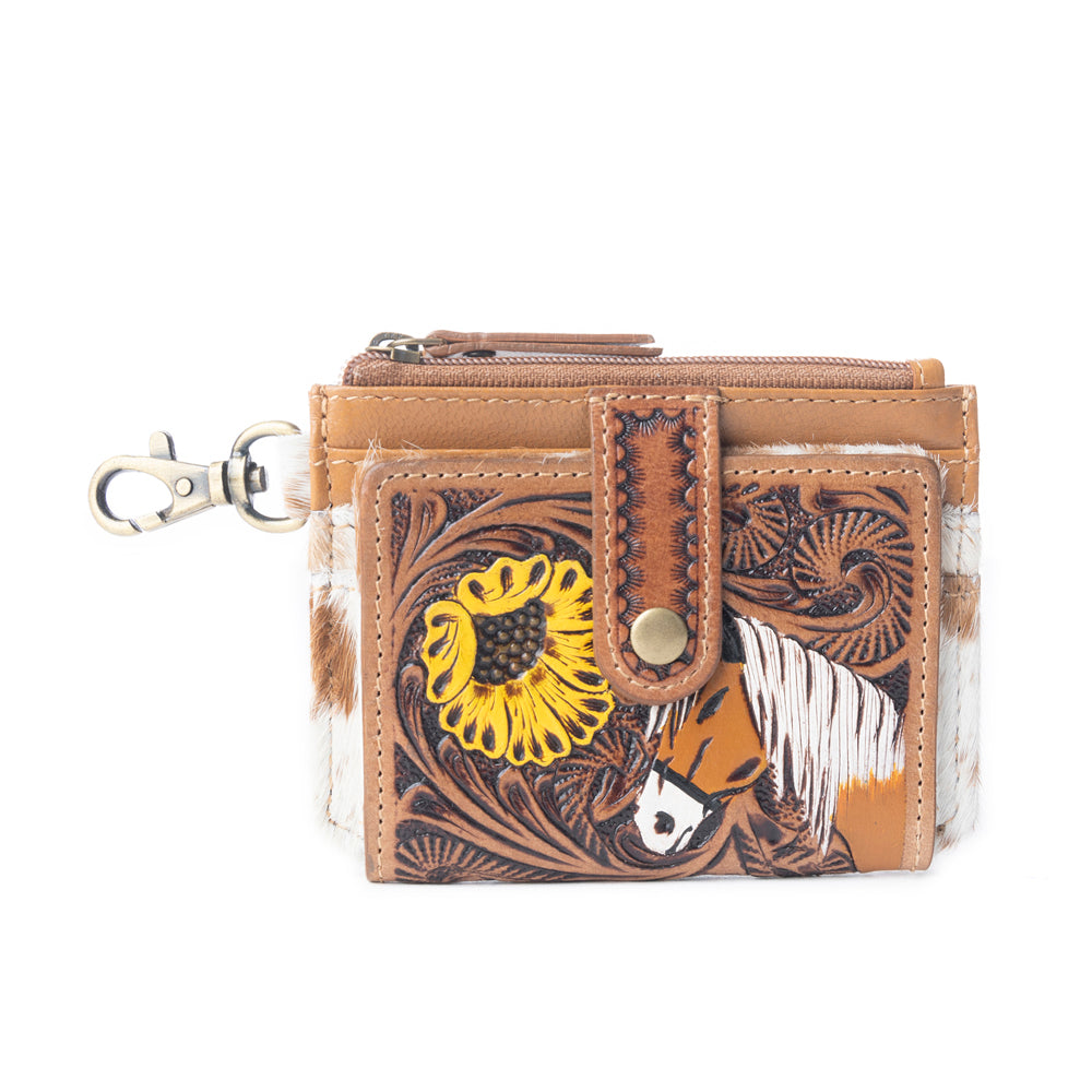Wildflowers of the Prairie Credit Card Holder In Brown
