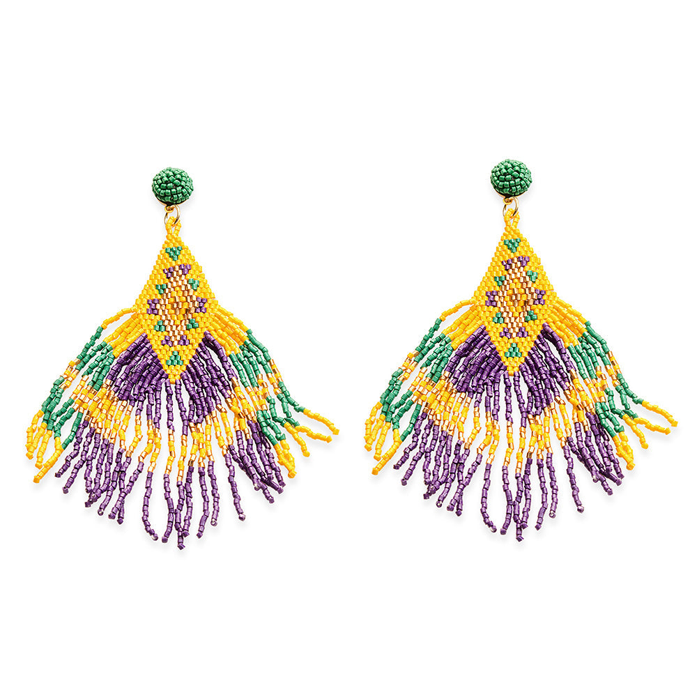 Desert Iris Dance Beaded Earrings