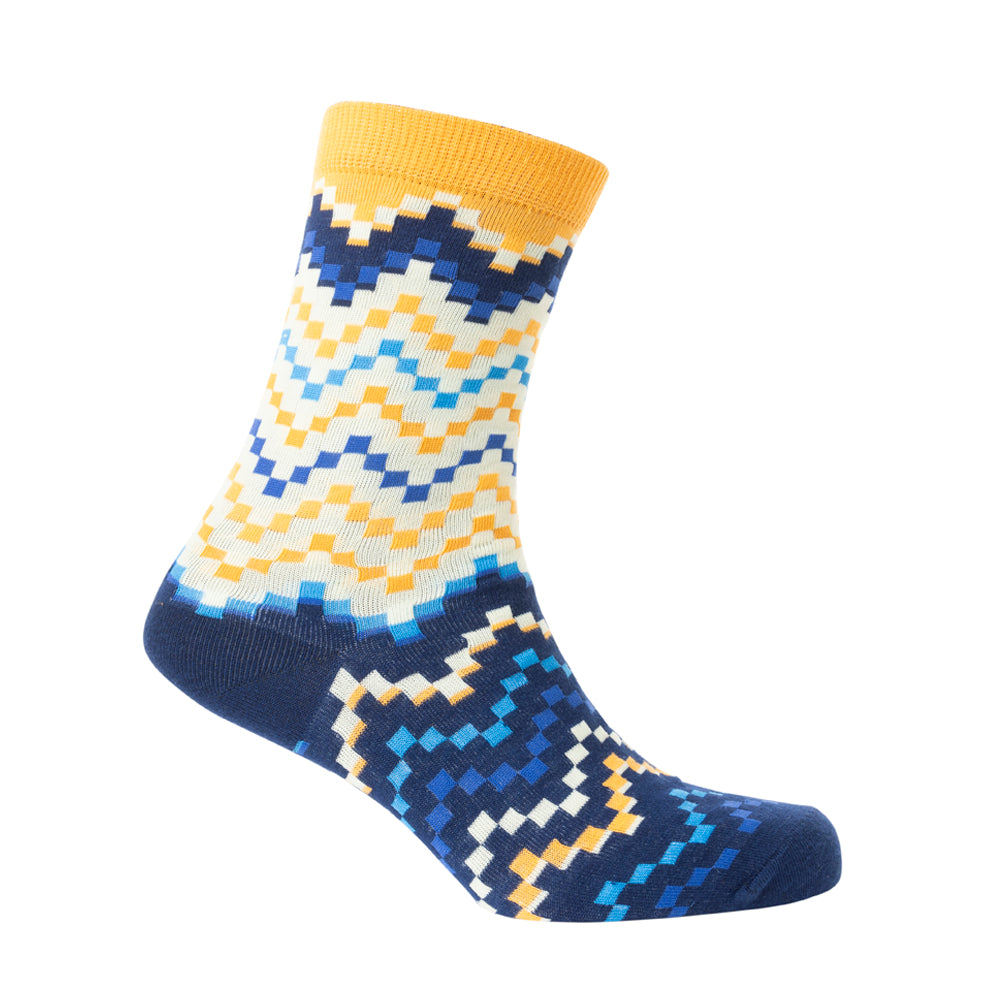 Jade Valley Pixie Socks In Blue & Yellow