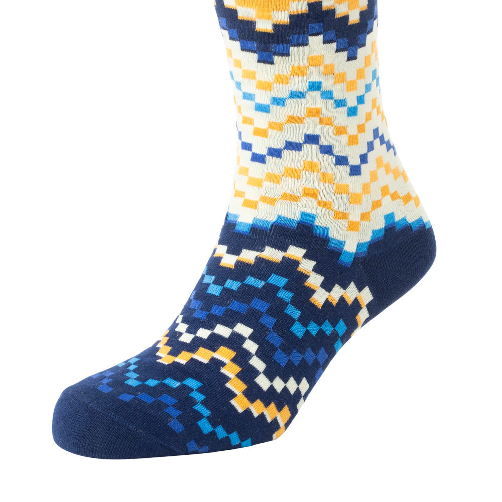 Jade Valley Pixie Socks In Blue & Yellow