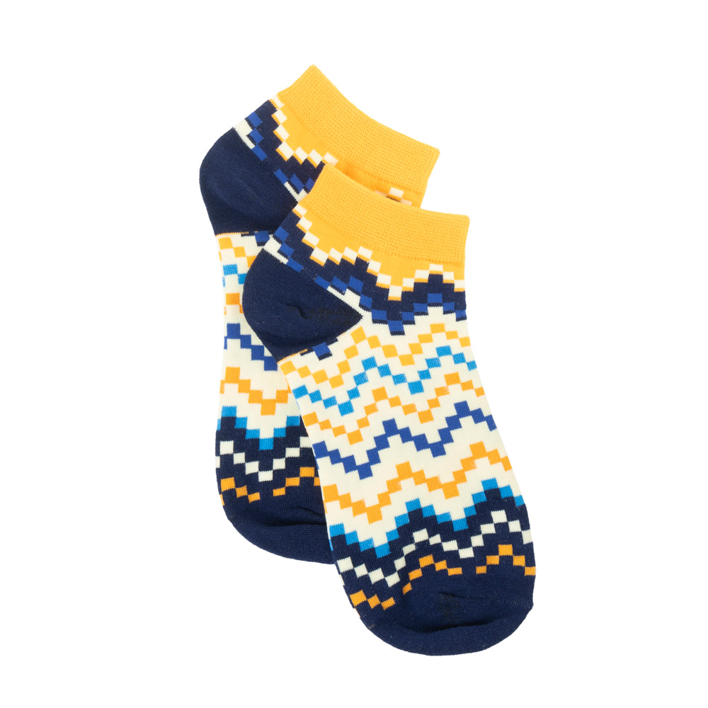 Jade Valley PixieAnkle Socks In Blue & Yellow