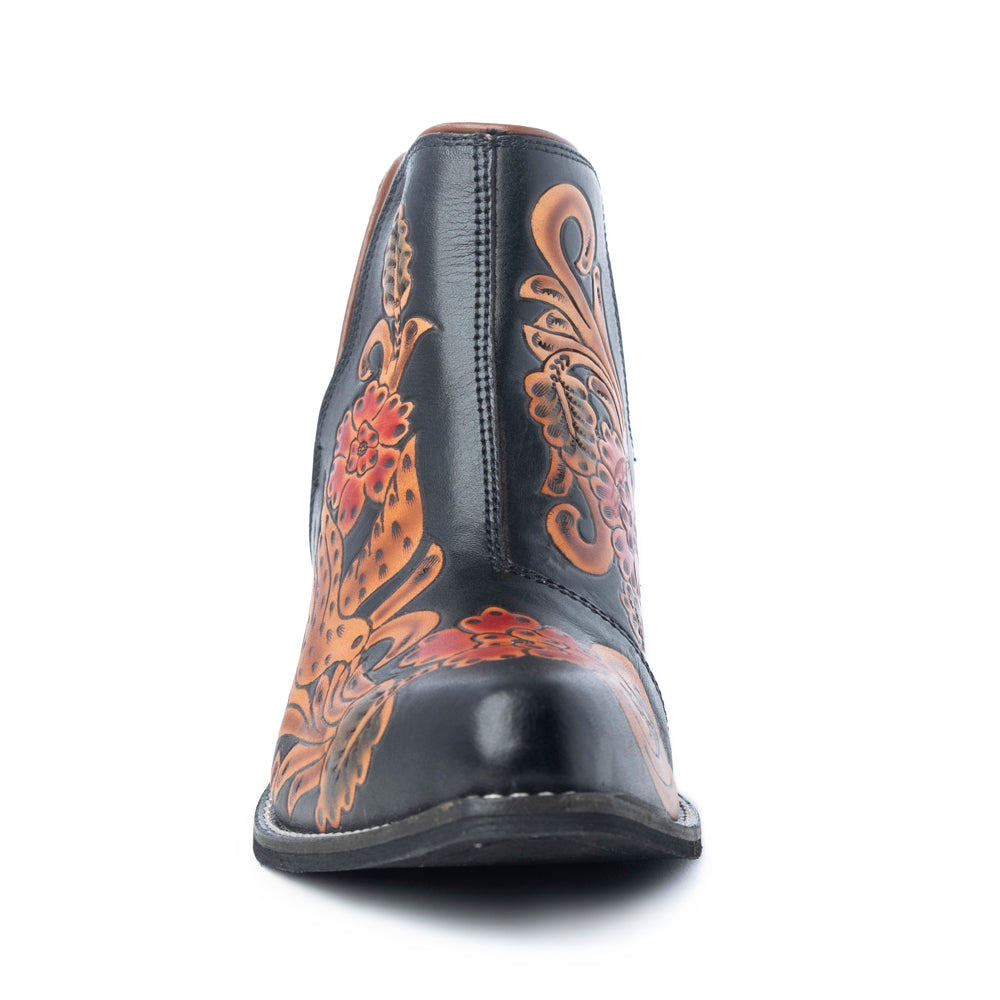 Midnight Desert Rose Booties in Black