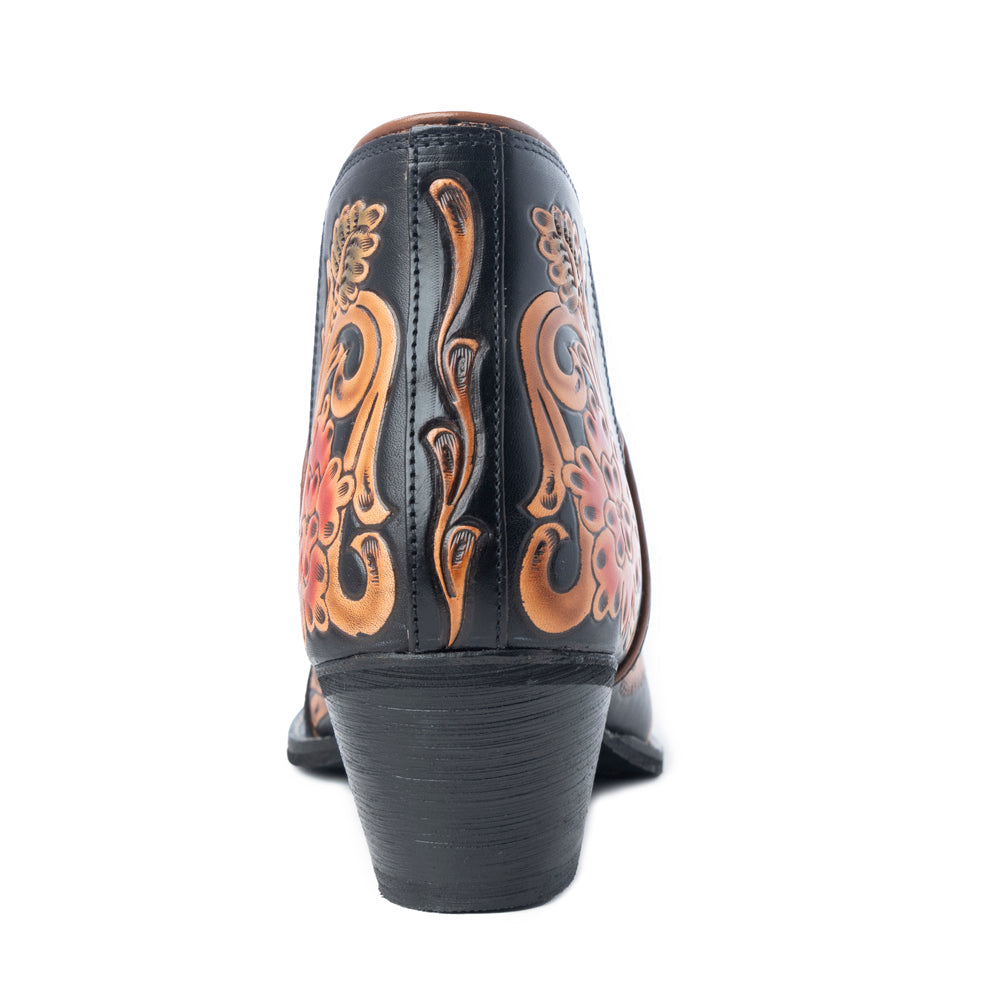 Midnight Desert Rose Booties in Black