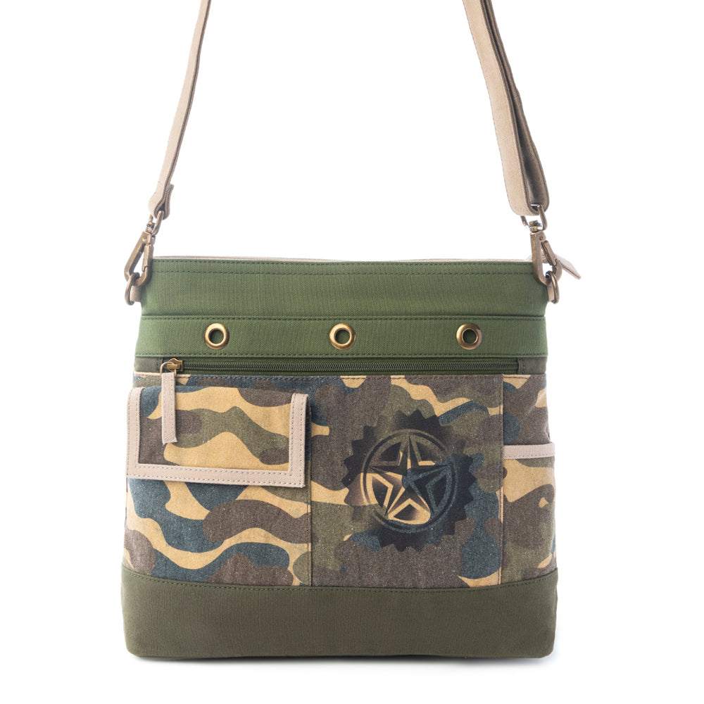 Ranger’s Day Crossbody Bag in Army Camo Green