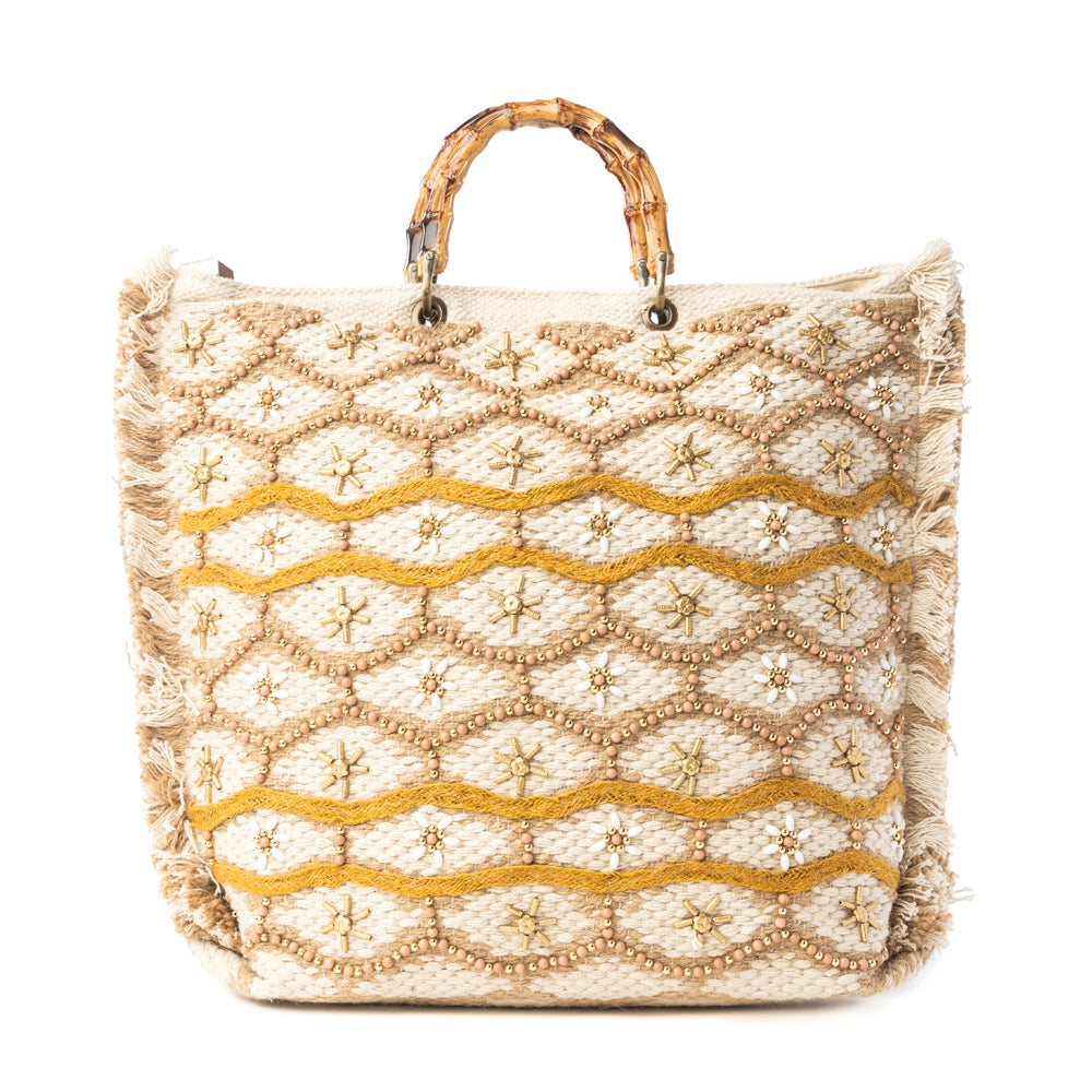 Solana Weave Hand Embroidered Tote Bag Variant Combo