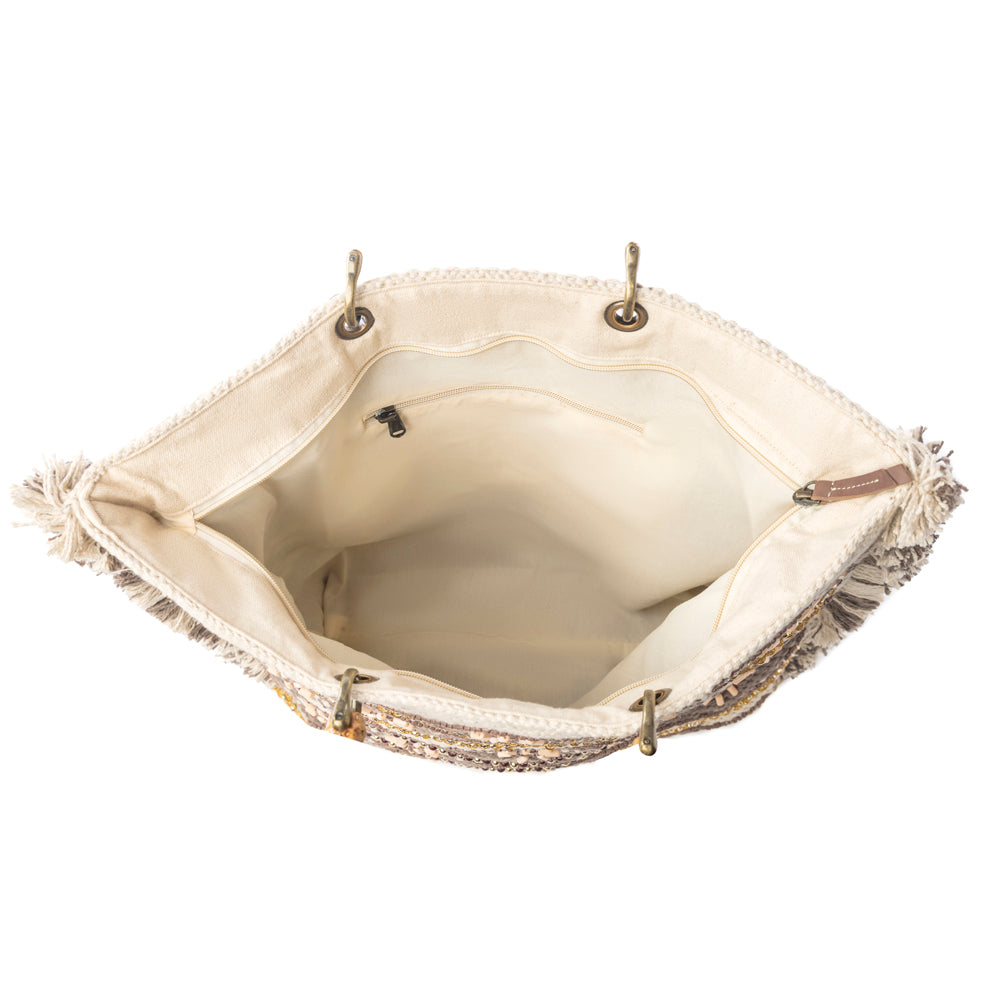 Solana Weave Hand Embroidered Tote Bag Variant Combo