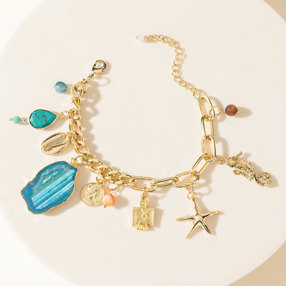 Stella by the Shore Bracelet in Coral Amber