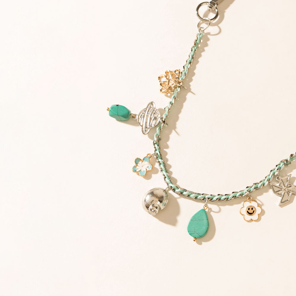 Seaside Relic Bag Charm in Lagoon Blue