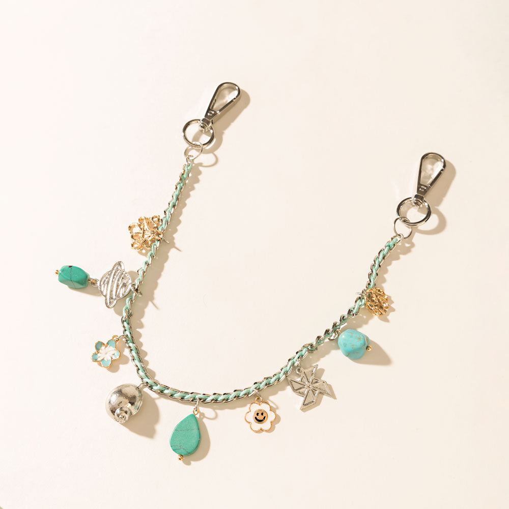 Seaside Relic Bag Charm in Lagoon Blue