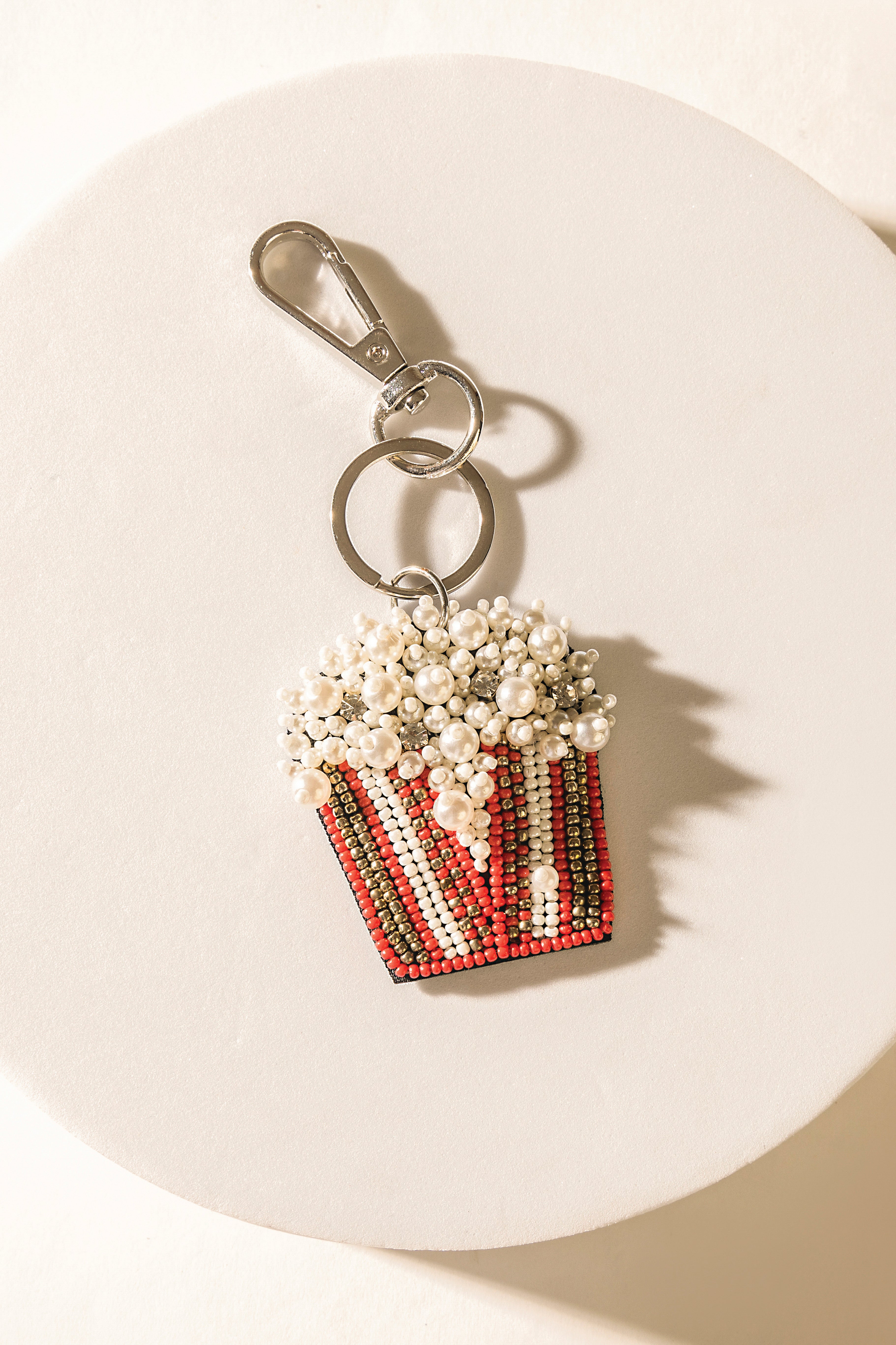Lights, Camera, Pop! Keychain in Cherry Shine