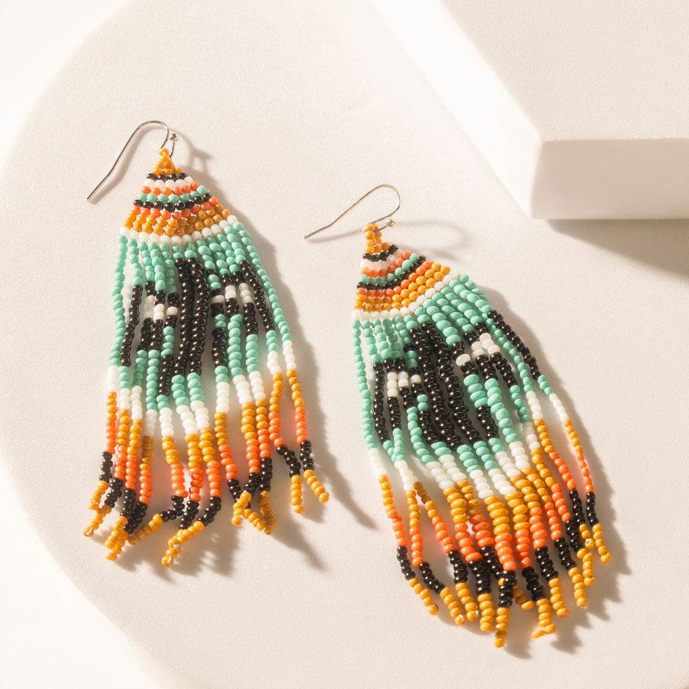The Eagle Spoke Earrings in Sunny Teal