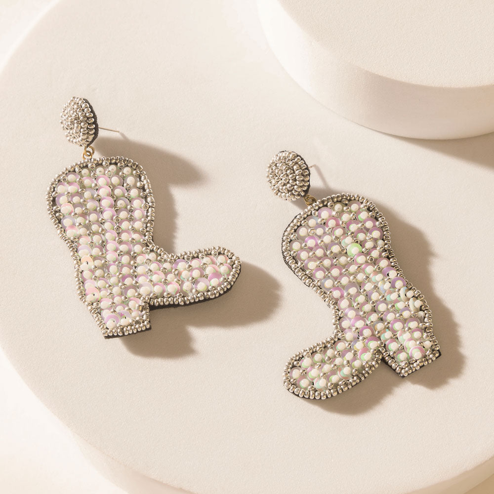 Starlight Rodeo Earrings in Pearl White