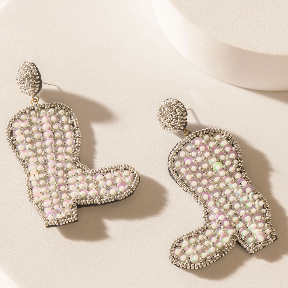 Starlight Rodeo Earrings in Pearl White