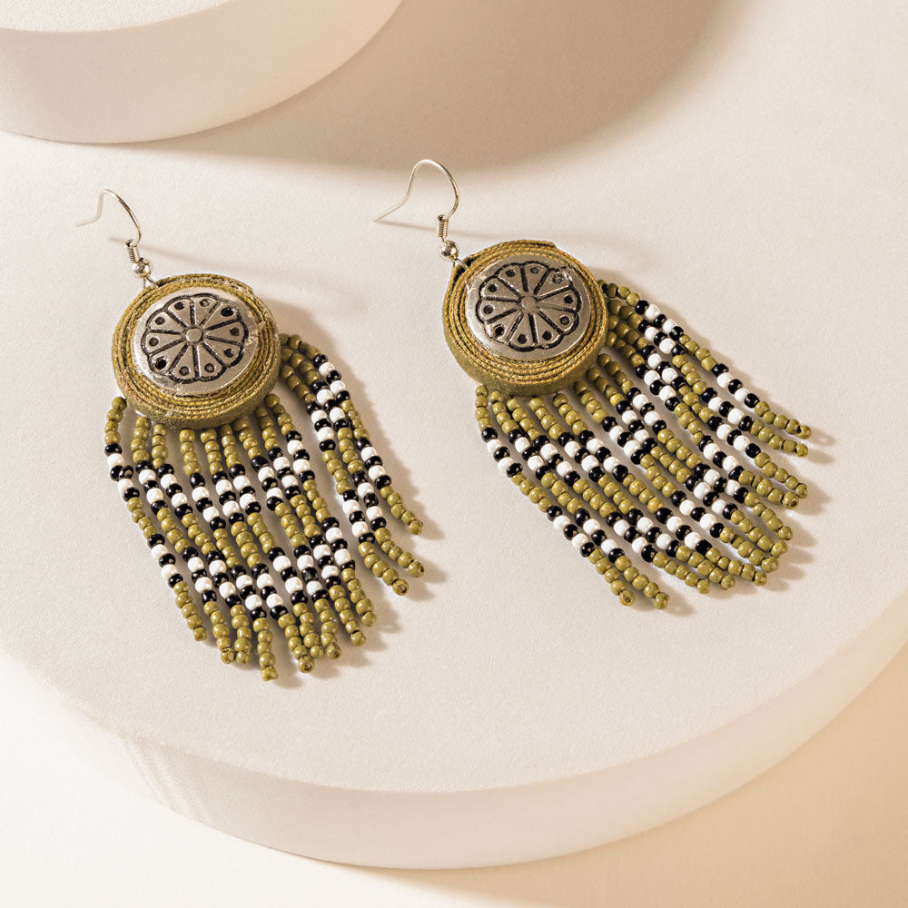 Cheyenne Drop Earrings in Char Black