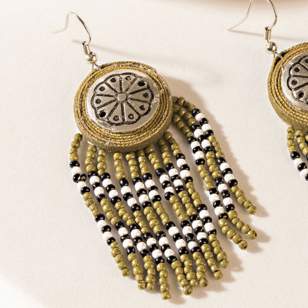Cheyenne Drop Earrings in Char Black