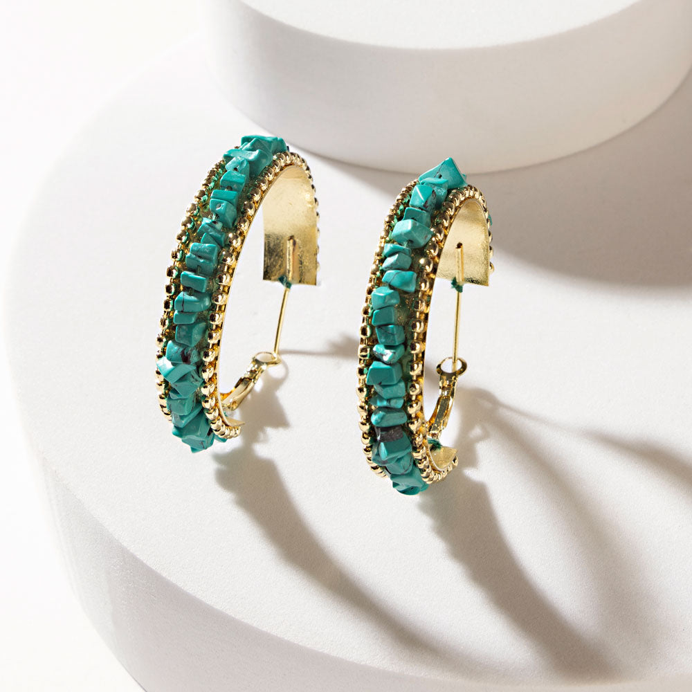 Howlite Halo Earrings in Mineral Teal