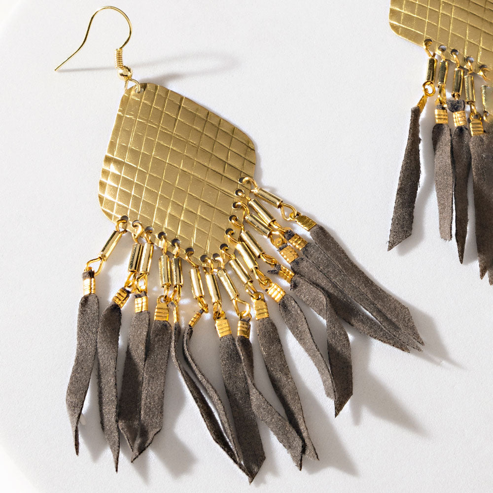 Prairie Siren Earrings in Sunhide Gold