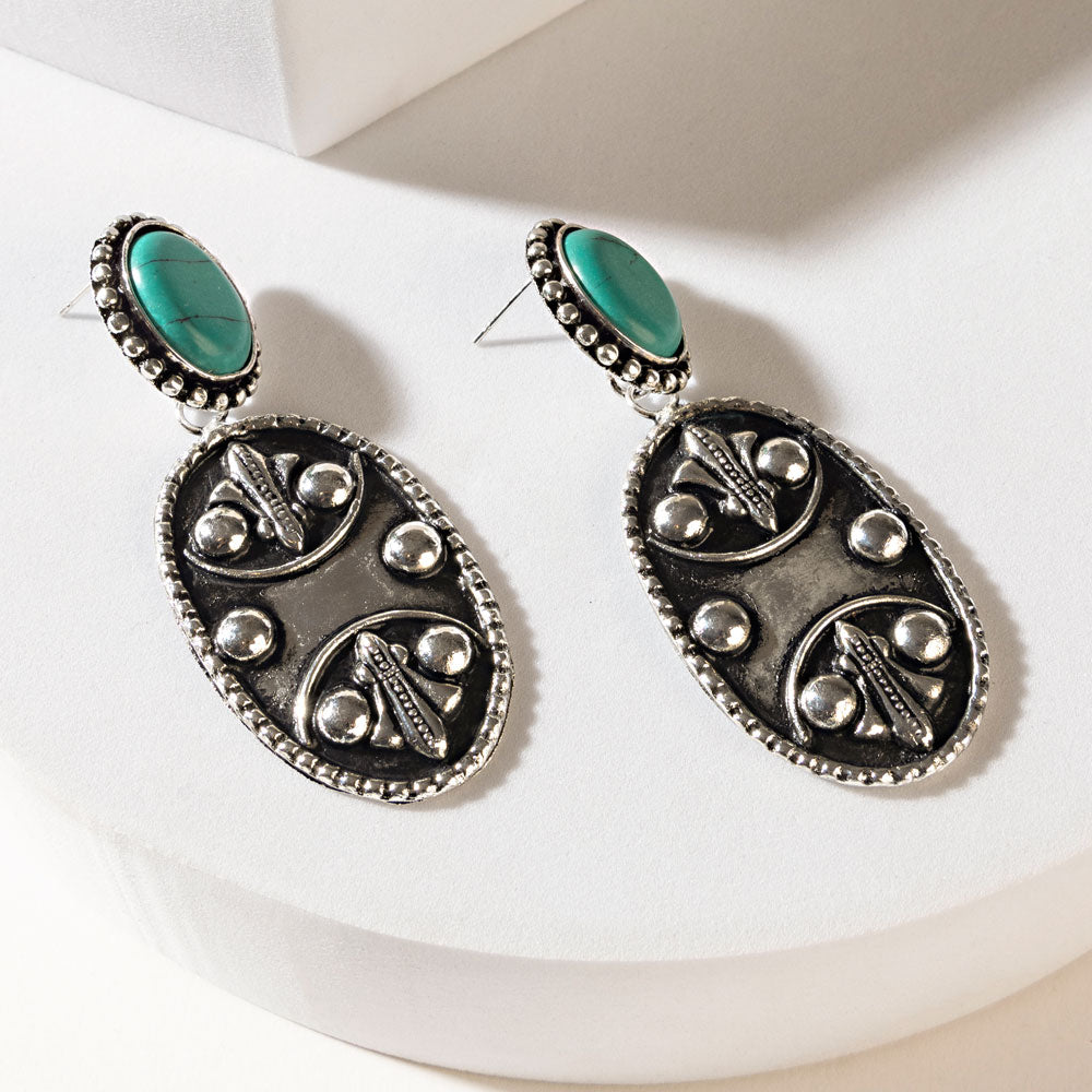 Santa Fe Seals Earrings in Moonlit Silver