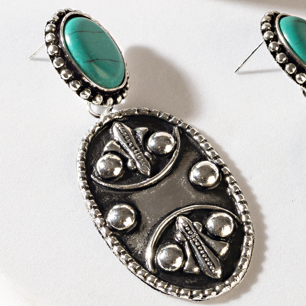 Santa Fe Seals Earrings in Moonlit Silver