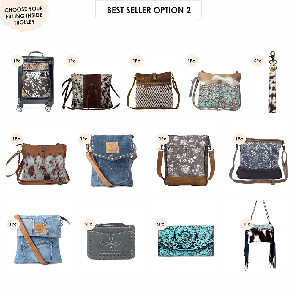 Prairie Shadow Handtooled Hairon Leather Trolley in Stallion Noir