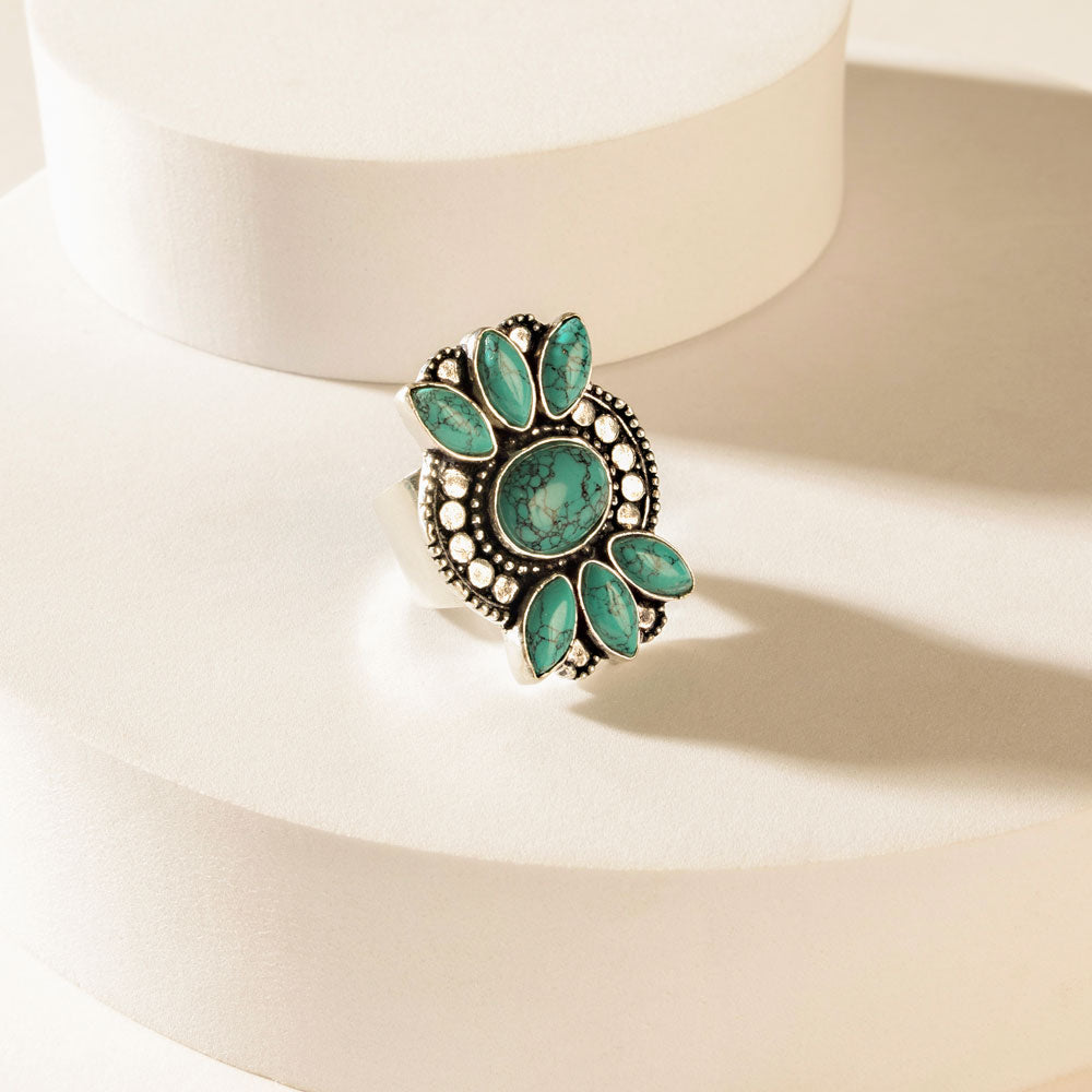 The Wildhalo Ring in Prairie Teal
