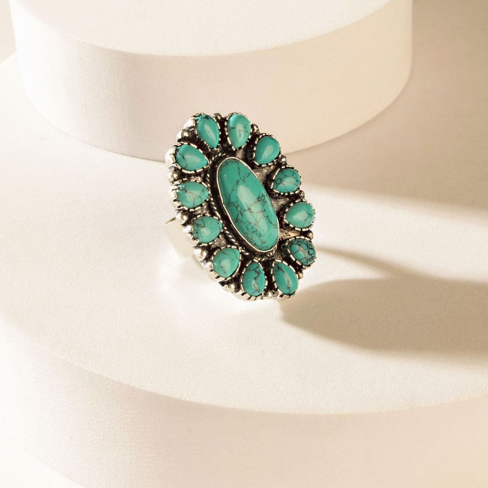 The Sunchaser Ring in Antique Teal
