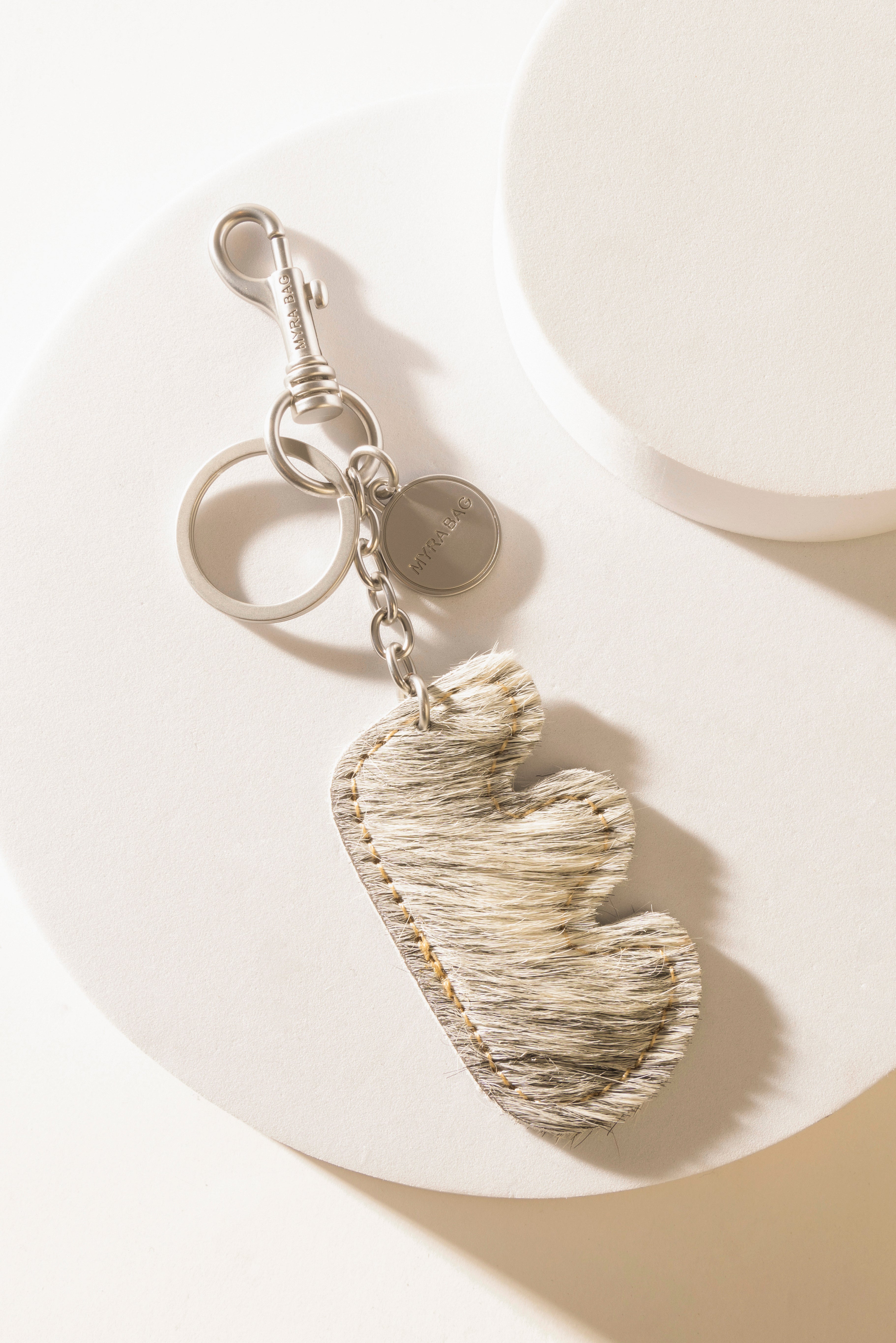 Alpha 'E' Hairon Bag Charm in Black & White