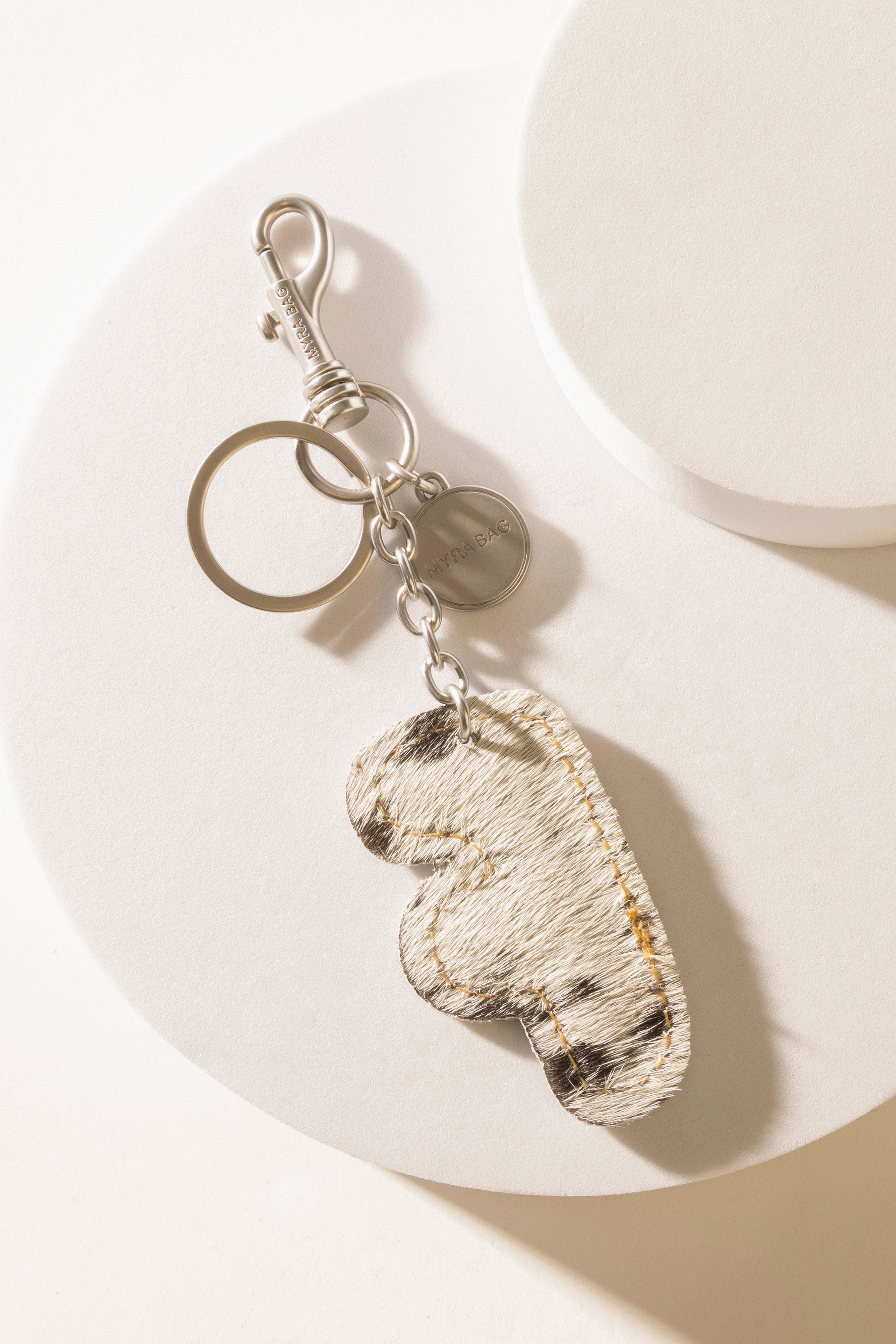 Alpha 'F' Hairon Bag Charm in Black & White