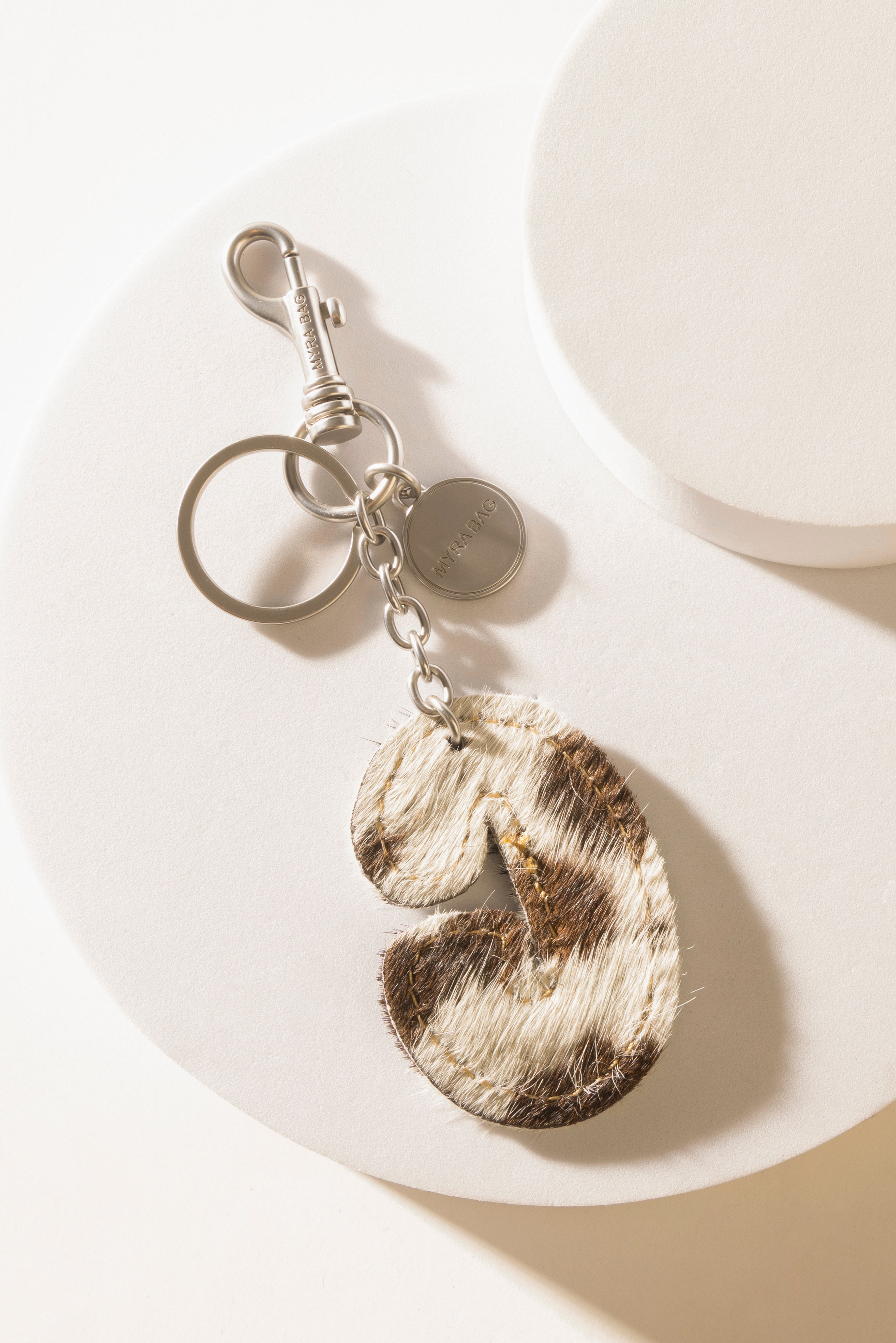 Alpha 'G' Hairon Bag Charm in Black & White