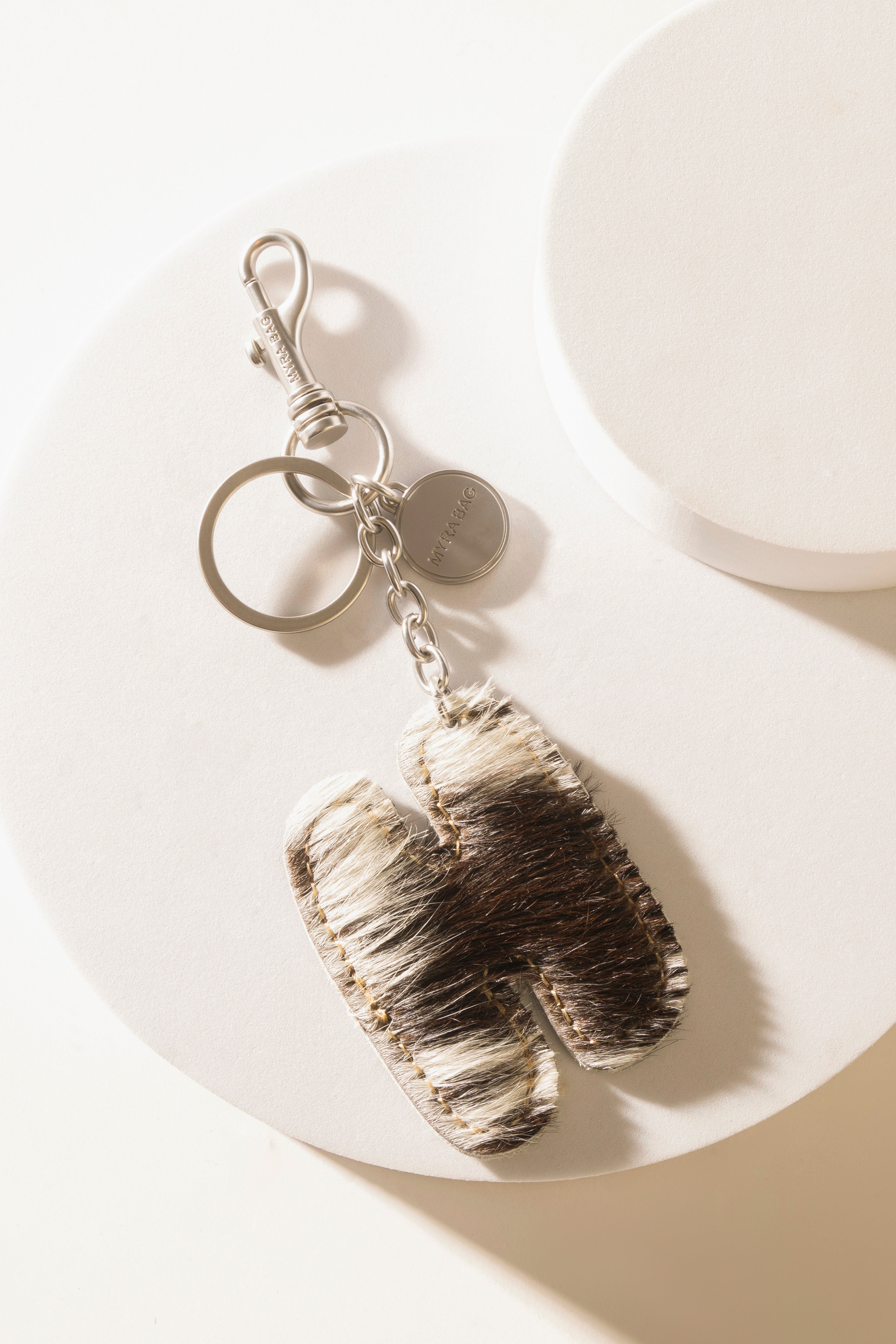 Alpha 'H' Hairon Bag Charm in Black & White