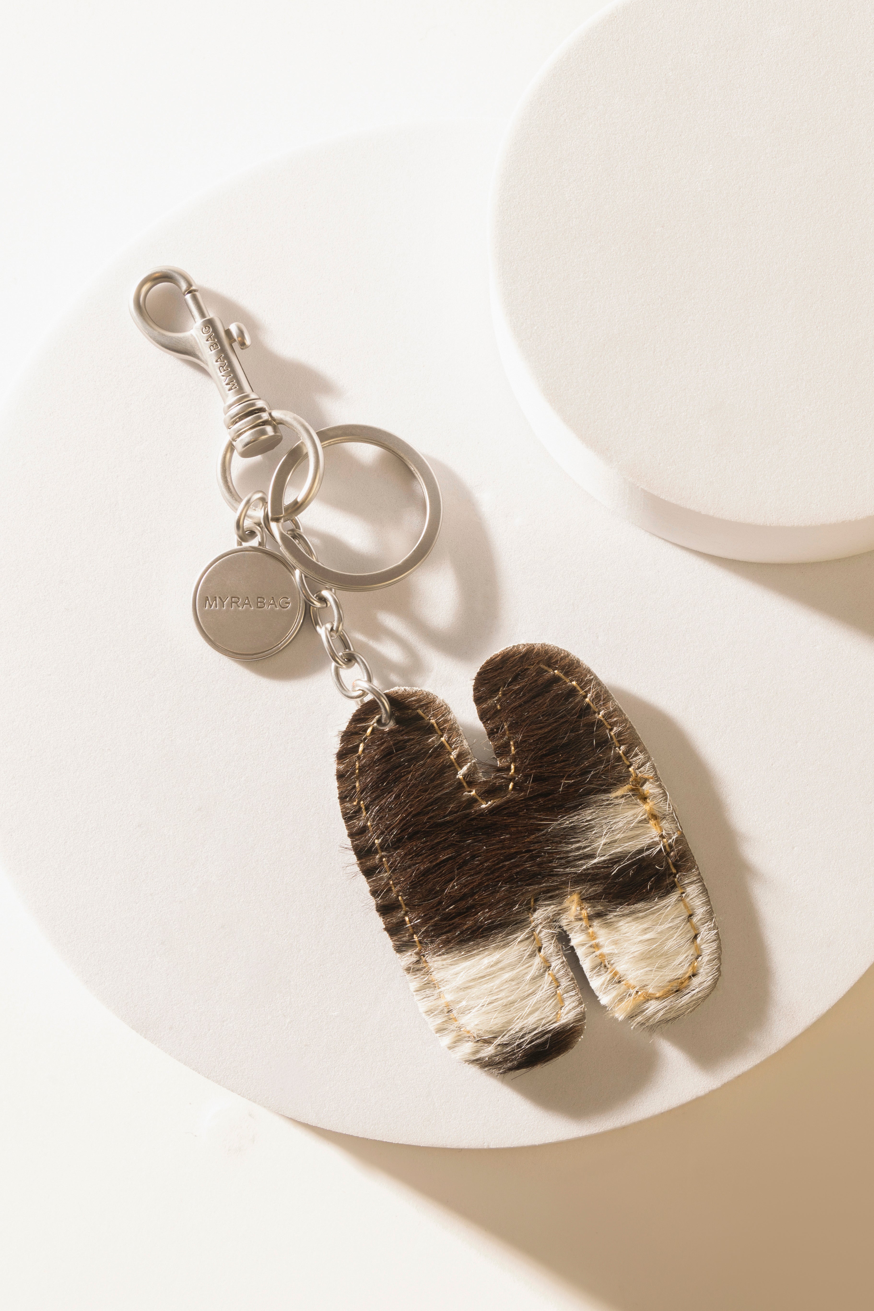 Alpha 'H' Hairon Bag Charm in Black & White