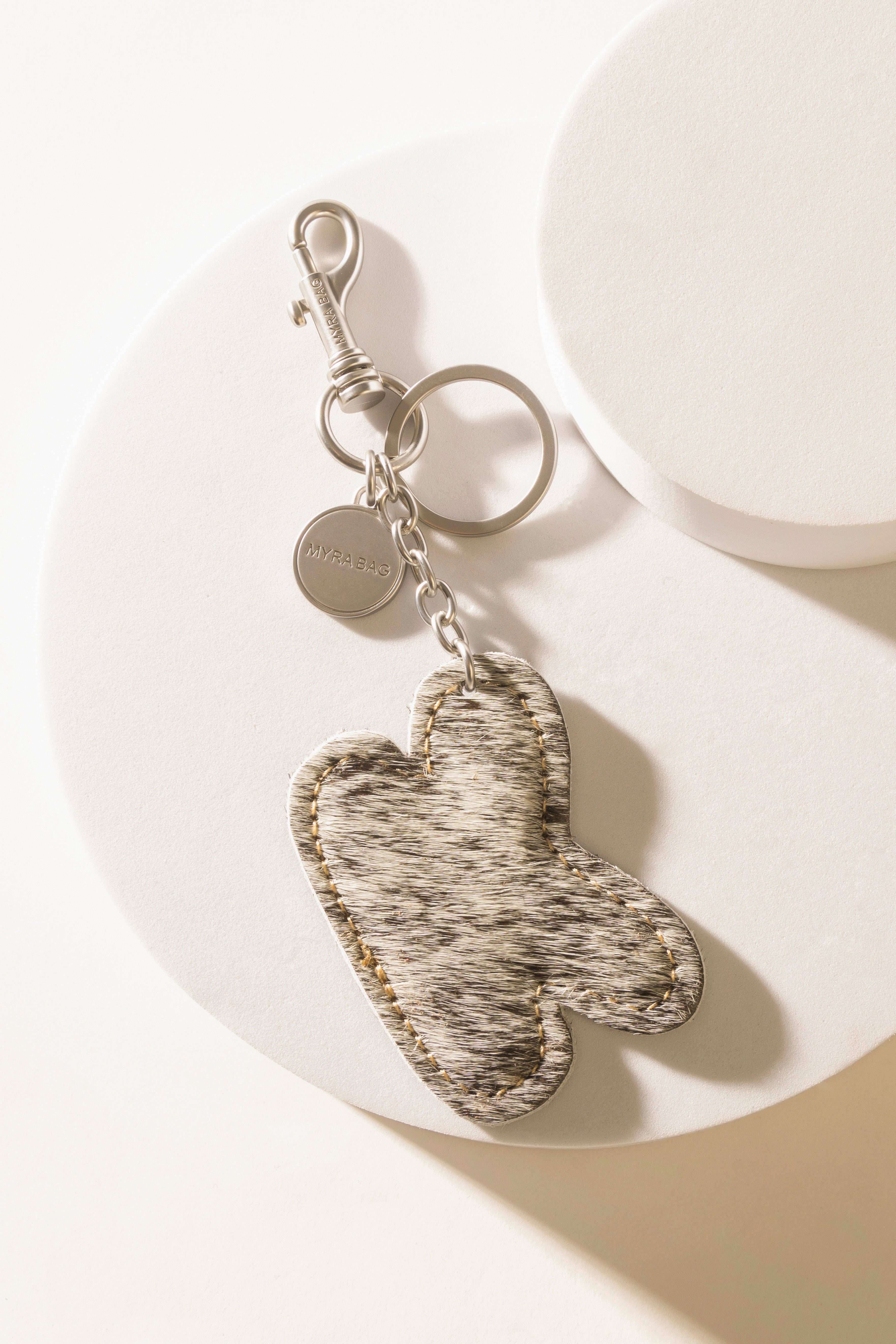 Alpha 'K' Hairon Bag Charm in Black & White
