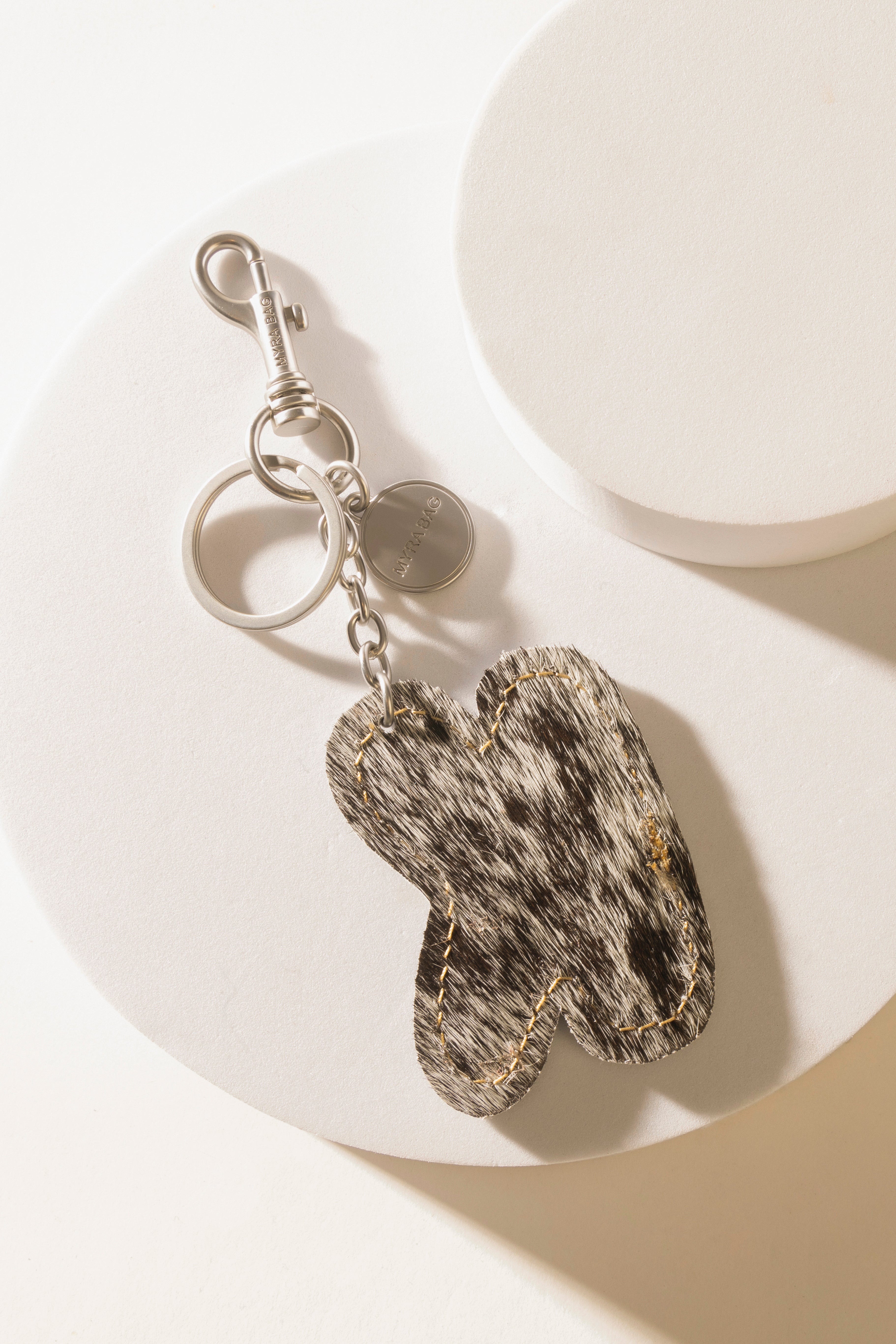 Alpha 'K' Hairon Bag Charm in Black & White