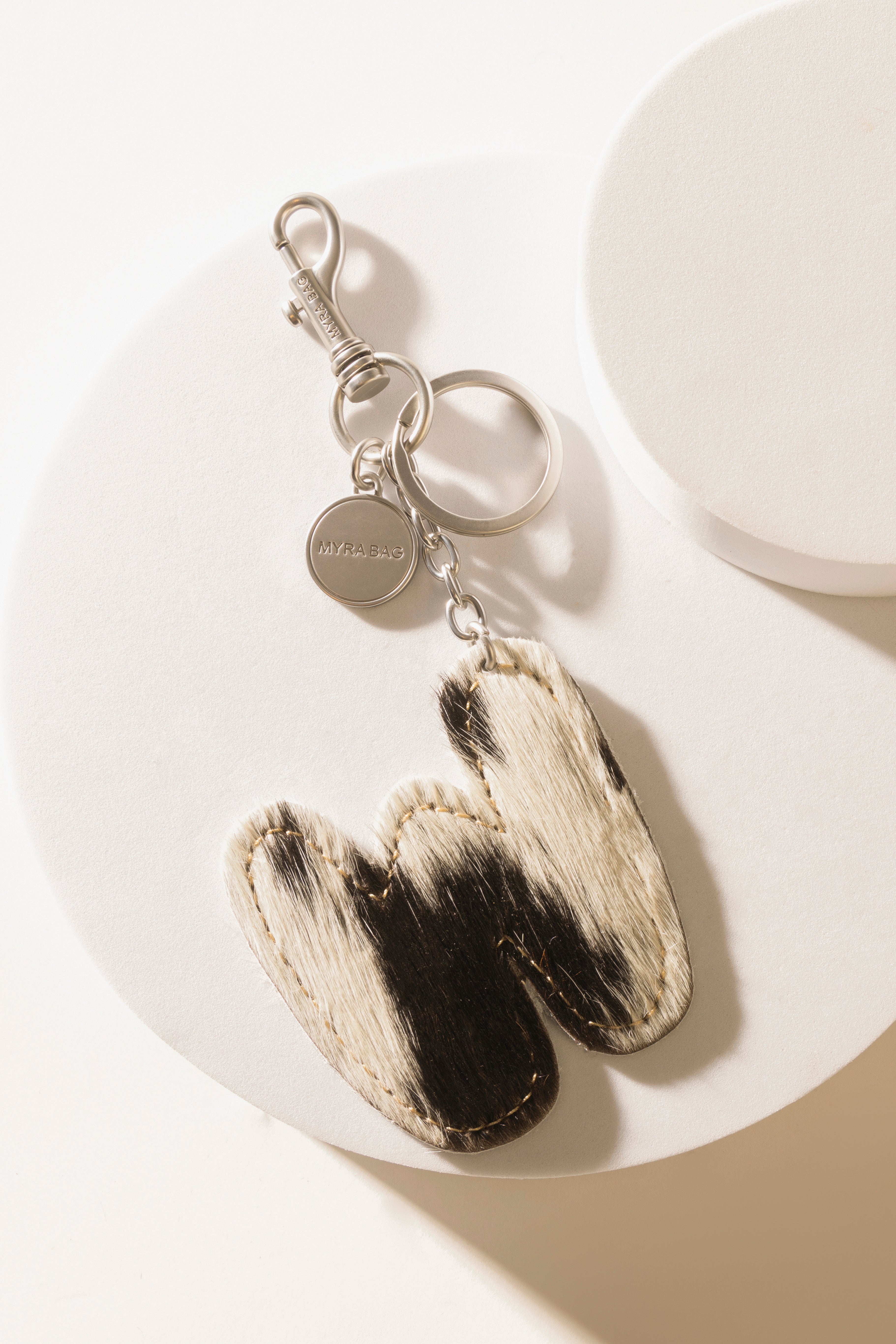 Alpha 'W' Hairon Bag Charm in Black & White