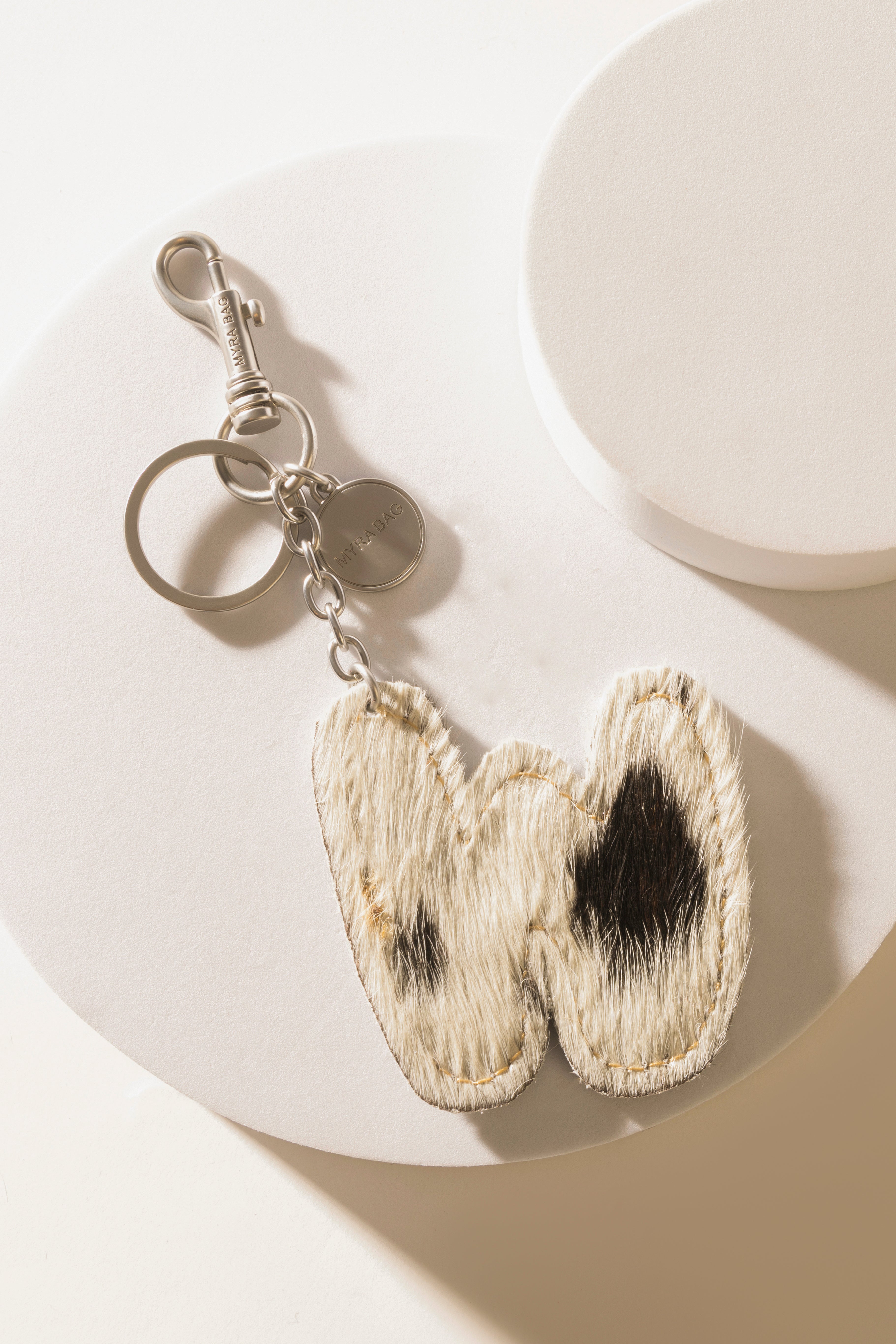 Alpha 'W' Hairon Bag Charm in Black & White