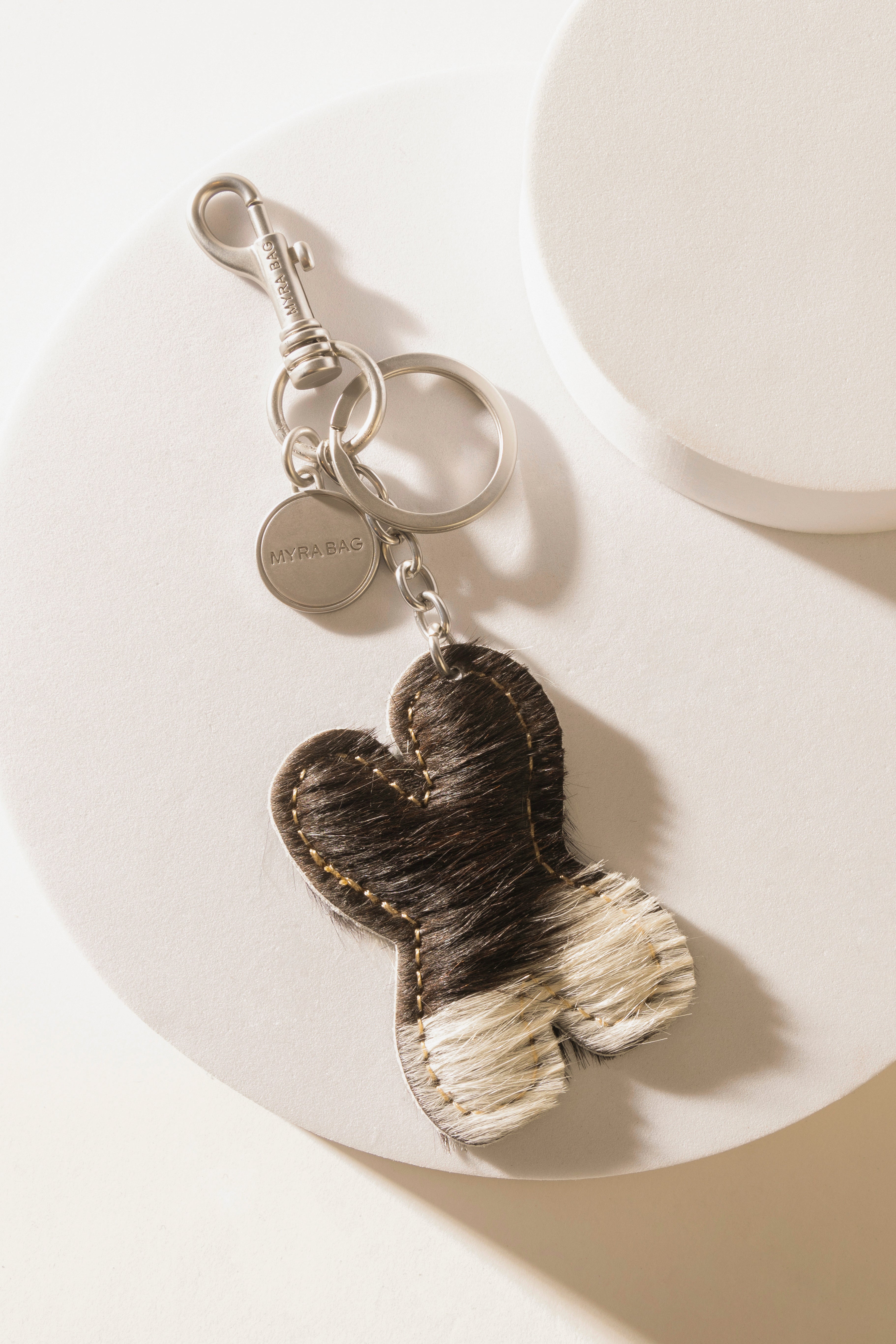 Alpha 'X' Hairon Bag Charm in Black & White