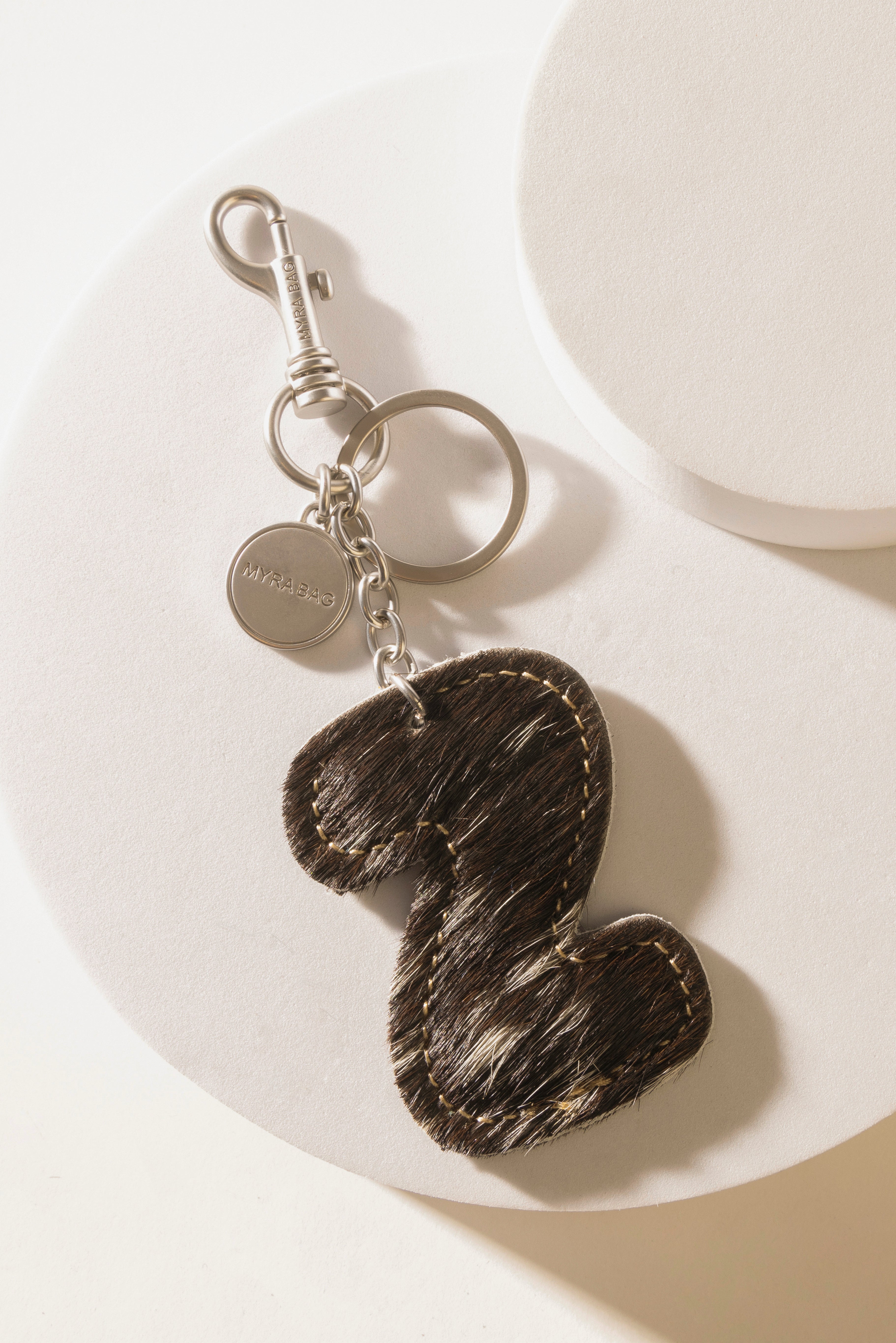 Alpha 'Z' Hairon Bag Charm in Black & White