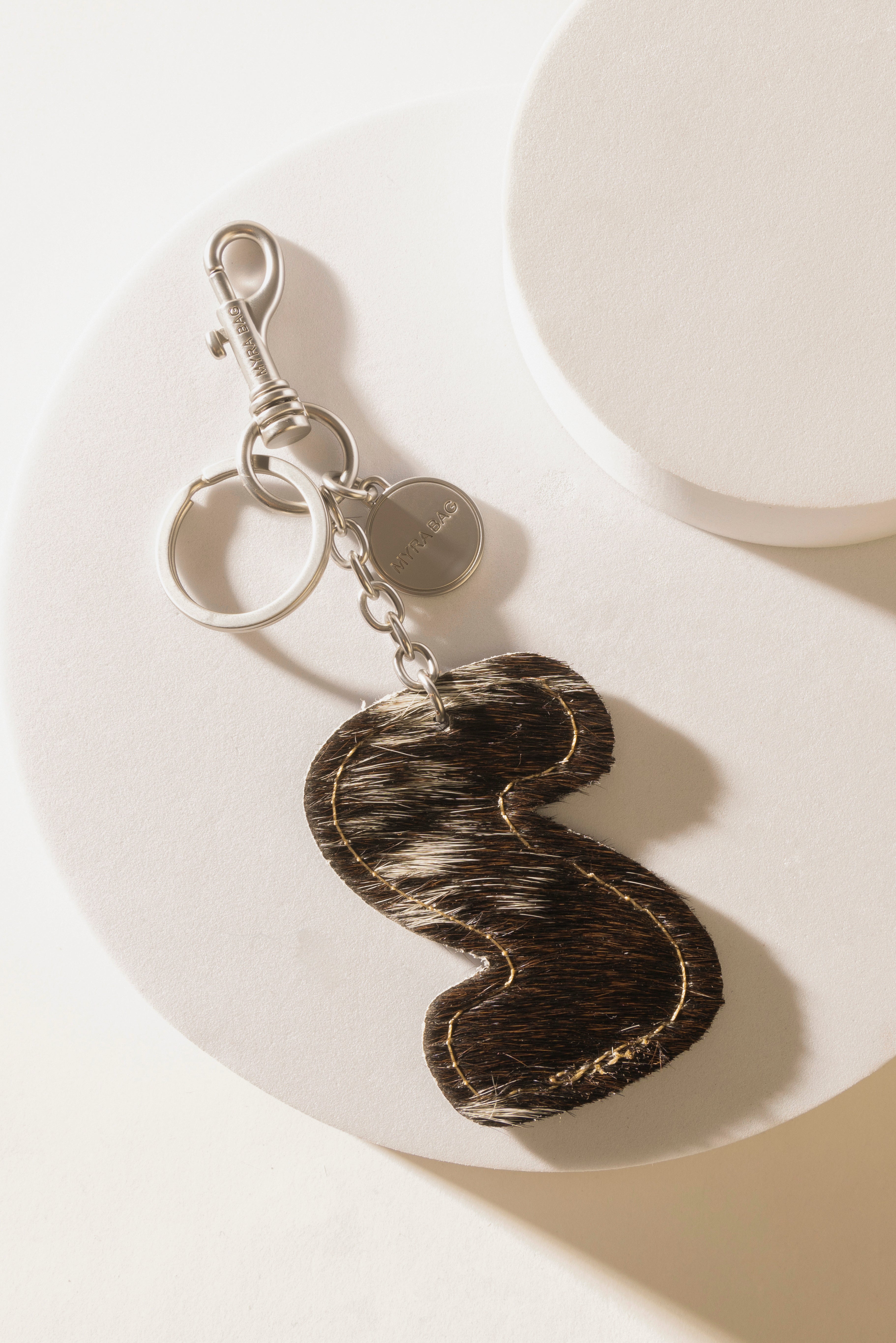 Alpha 'Z' Hairon Bag Charm in Black & White