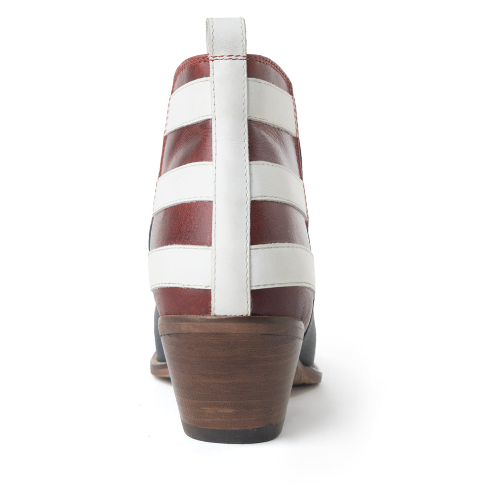 Liberty Star Leather Booties in Vintage Blue