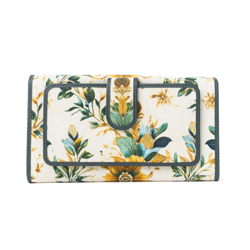 Autumn Grace Woven Wallet in Teal Bloom