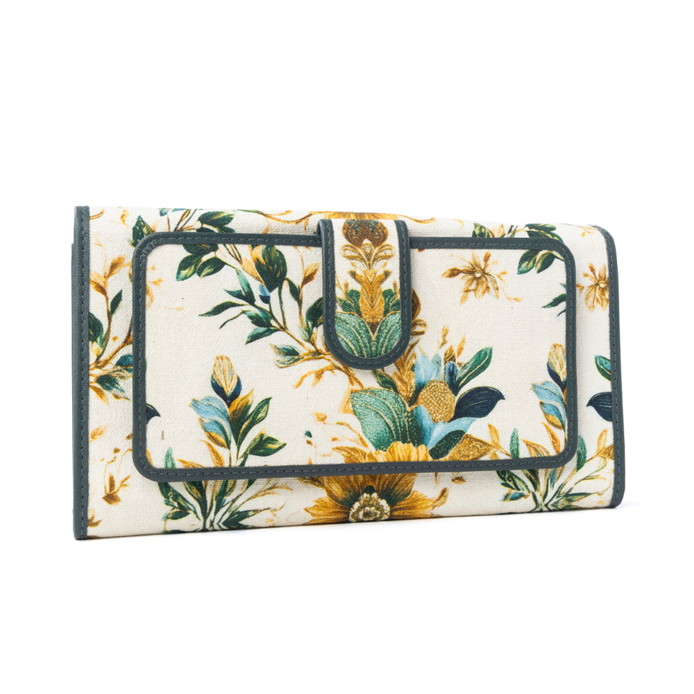 Autumn Grace Woven Wallet in Teal Bloom