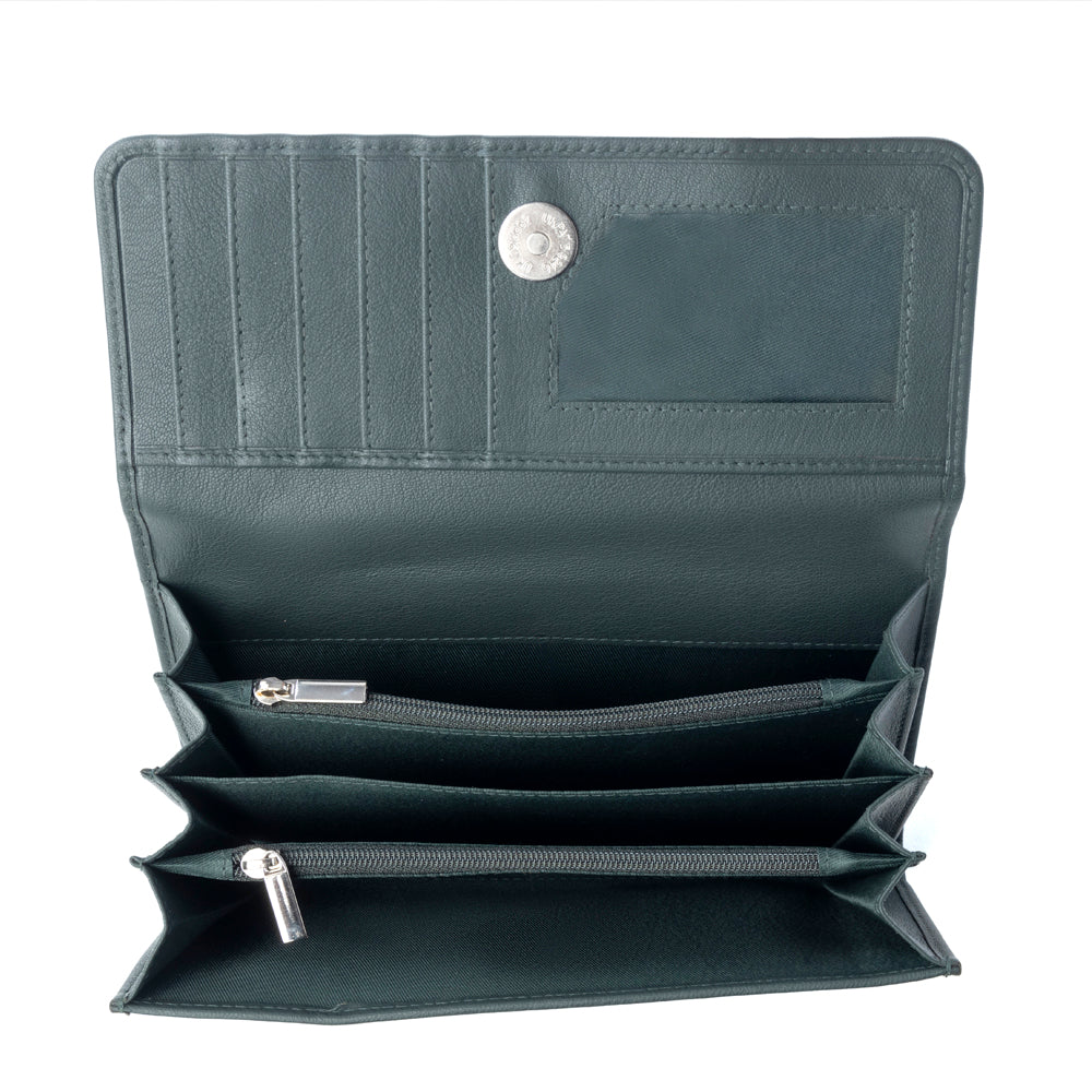 Autumn Grace Woven Wallet in Teal Bloom