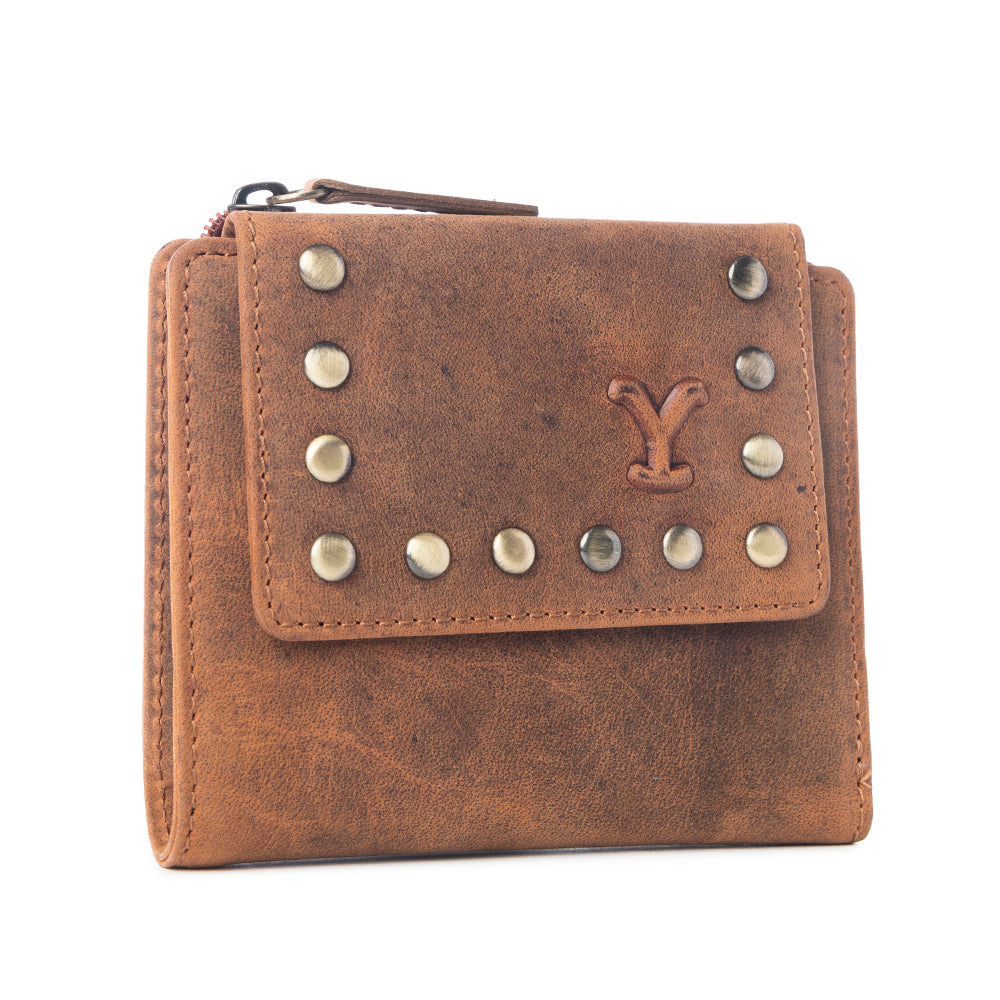 Yellowstone Westmere Studded Credit Card Holder in Amber