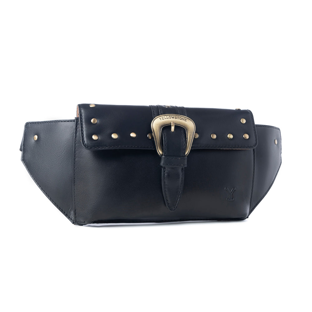 Yellowstone High Plains Studded Fanny Pack with Buckle in Ash