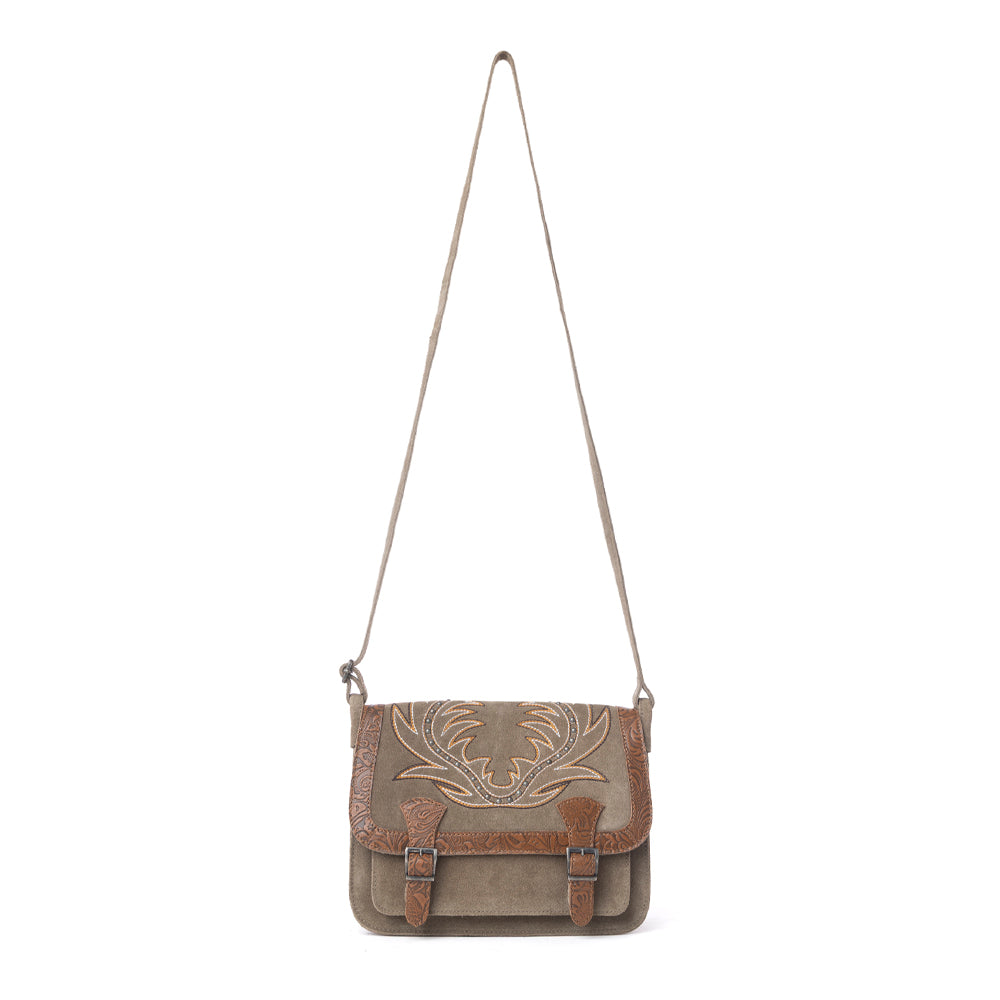 Amberwood Suede Leather Boot Embroidered Leather Bag Variant Combo