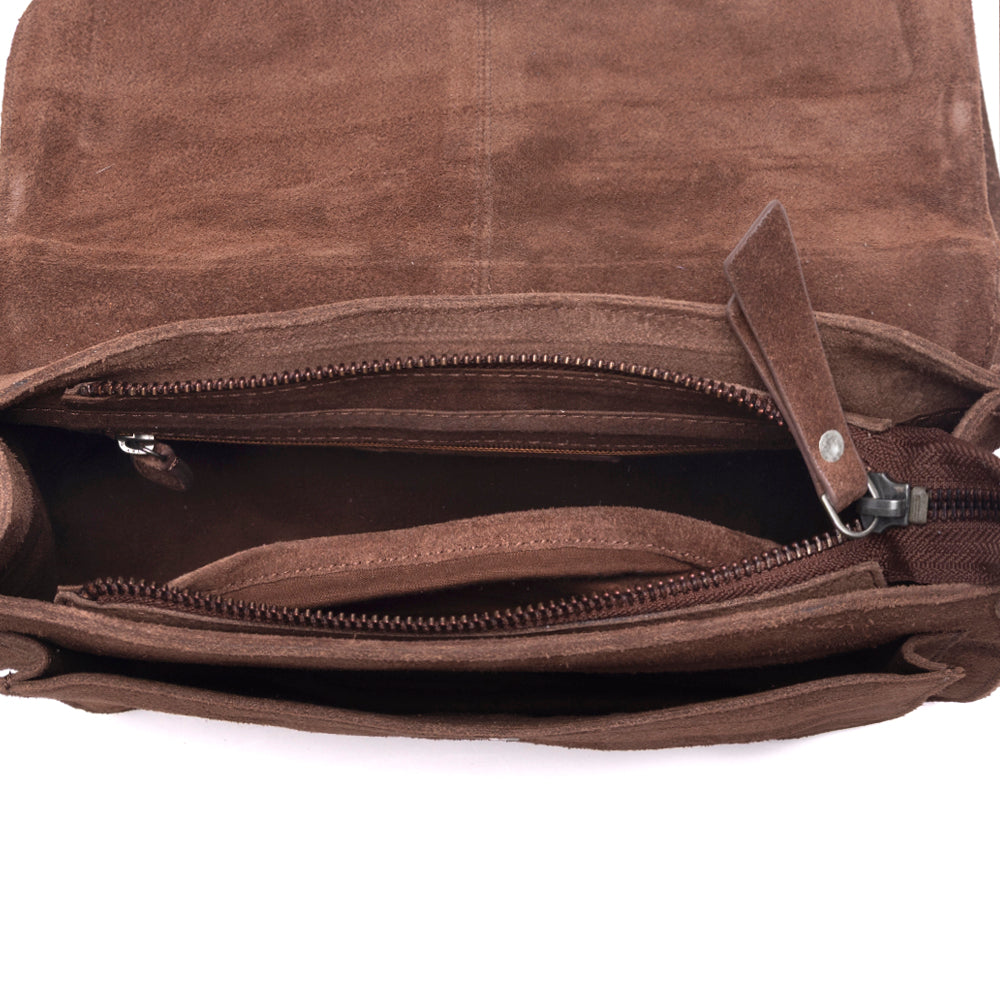 Amberwood Suede Leather Boot Embroidered Leather Bag Variant Combo