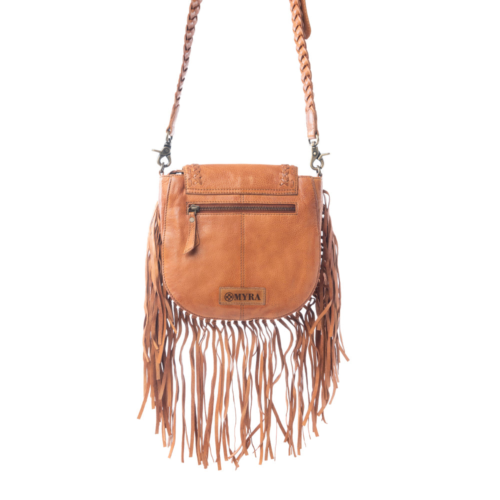 Festival Ember Studded Leather Bag with Fringes Variant Combo