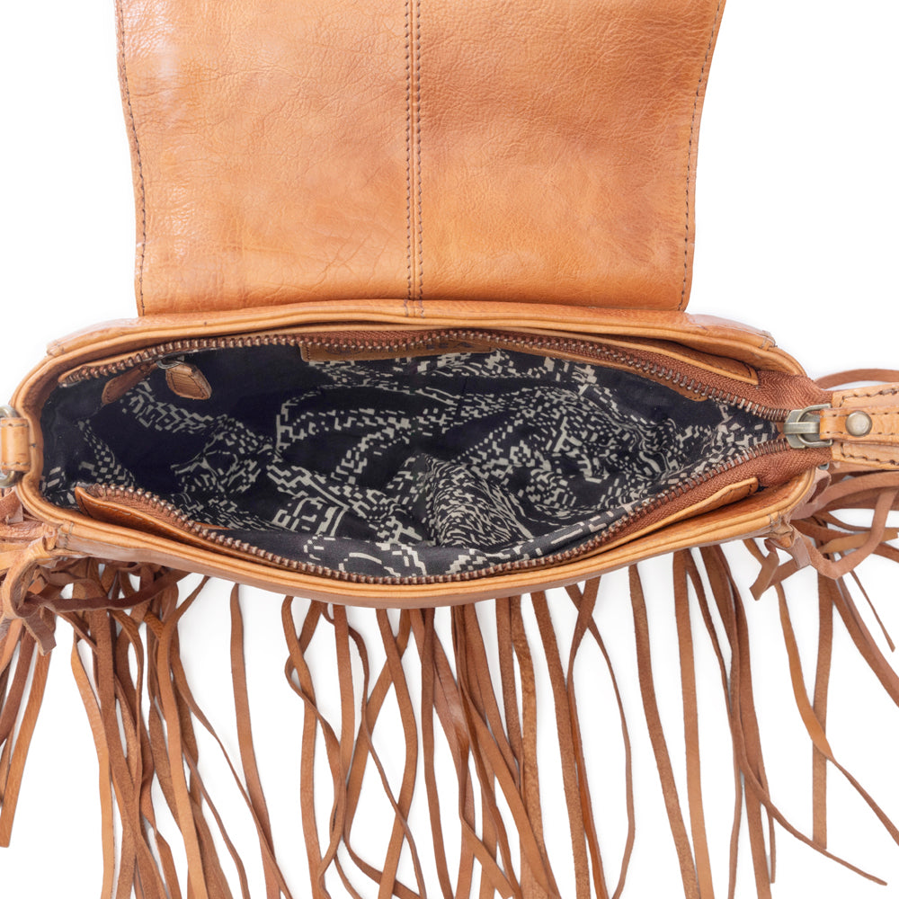 Festival Ember Studded Leather Bag with Fringes Variant Combo